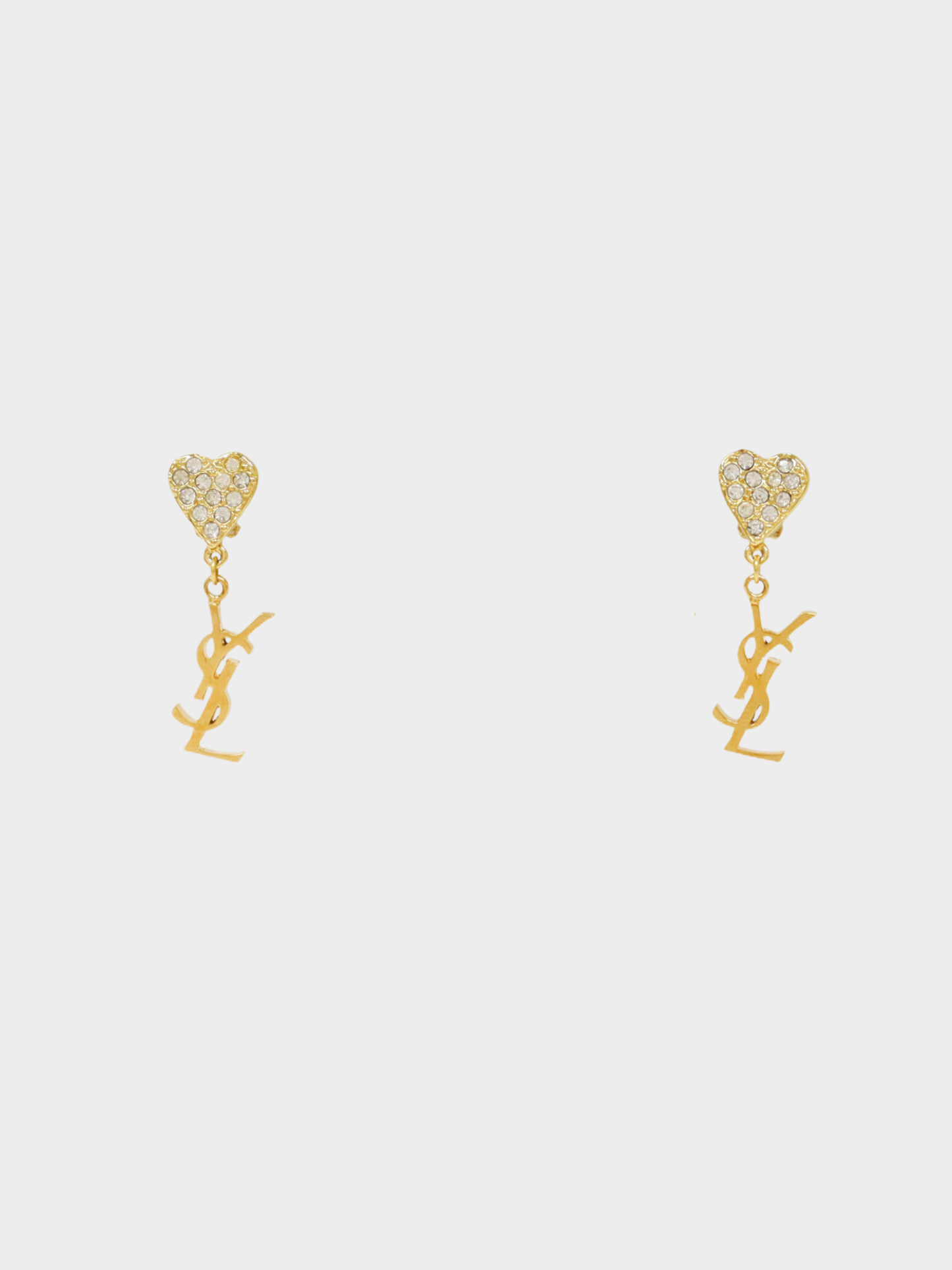 Yves Saint Laurent 2000s Gold Rhinestone Cassandre Earrings