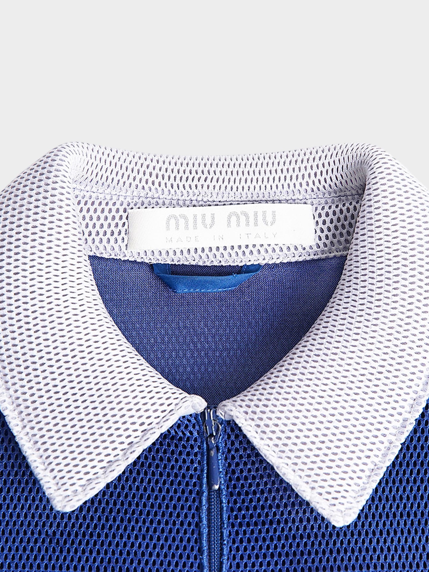 Miu Miu SS 1999 Grey and Blue Nylon Mesh Jacket