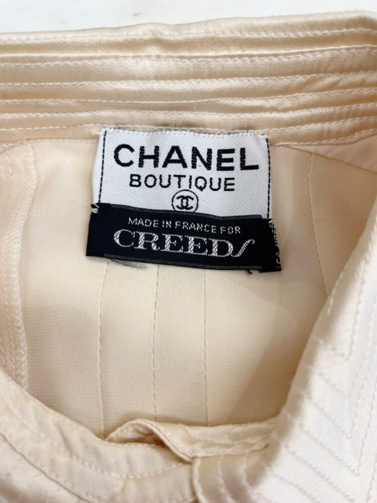 Chanel 1988 Cream Silk Pleated Runway Dress with Belt