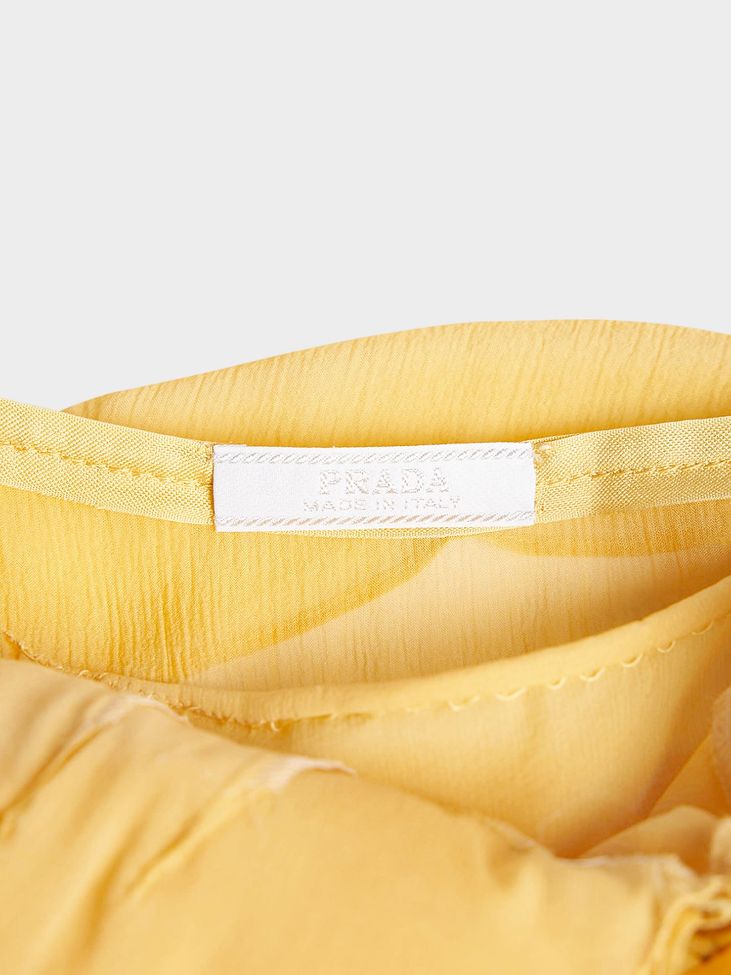 Prada FW 2000 Yellow Layered Ruffle Silk Dress
