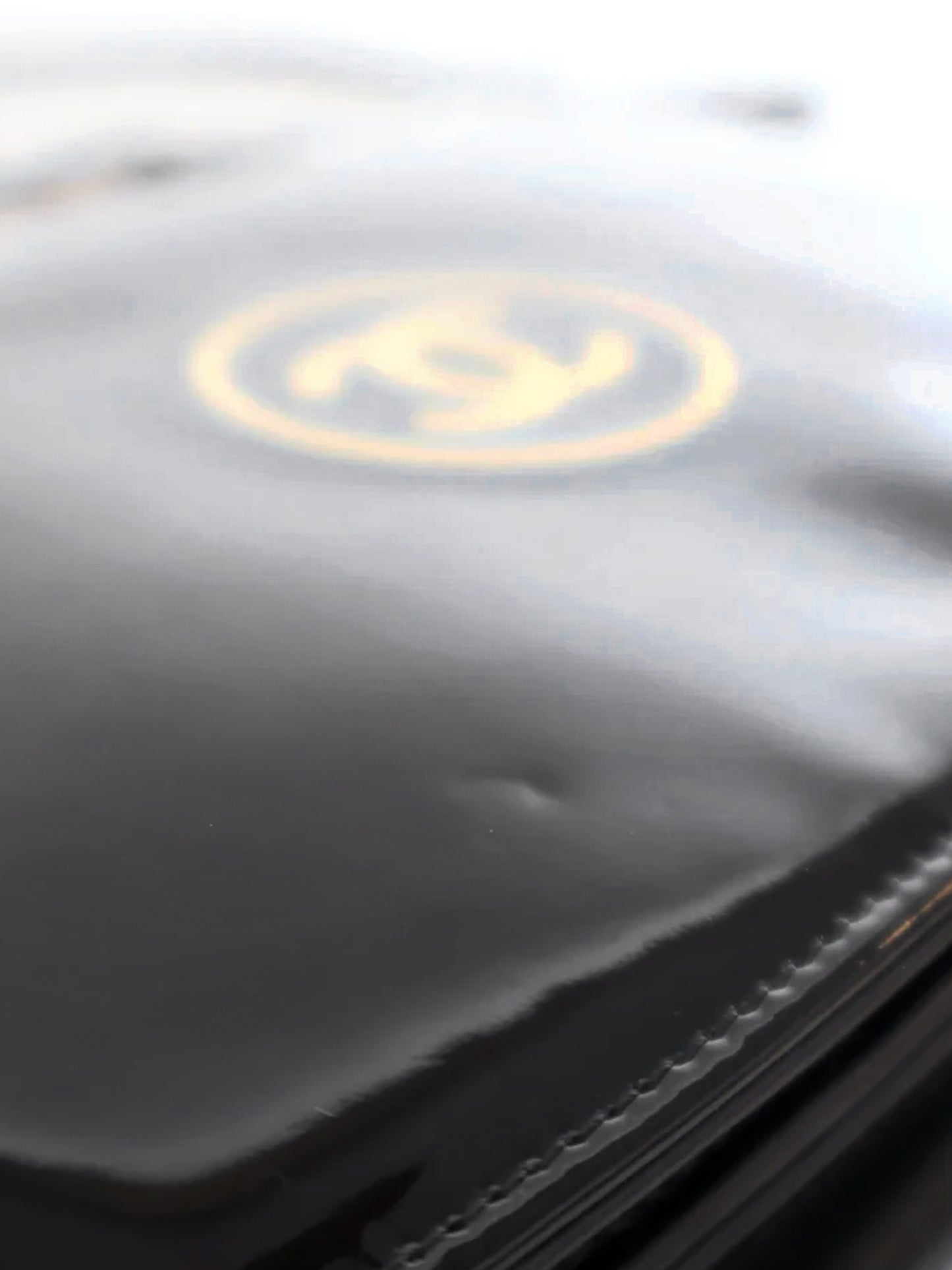 Chanel 2011 Black Patent Leather CC Wallet On Chain