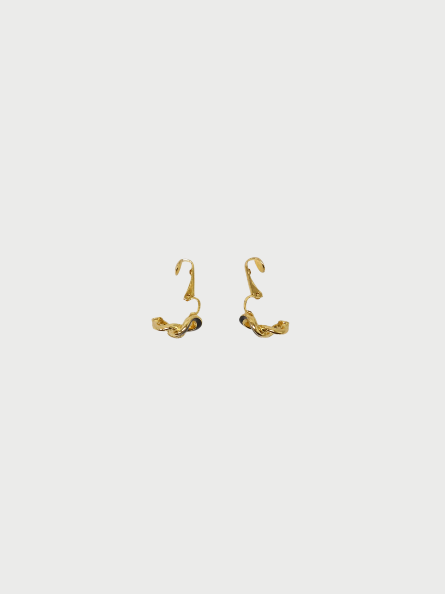Christian Dior 2000s Gold Black Rhinestone Earrings