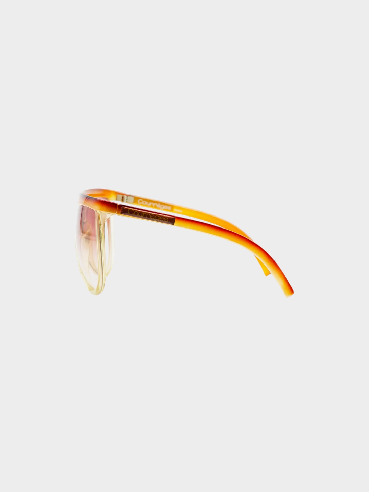 Courrèges 1970s Orange Gradient Oversized Sunglasses