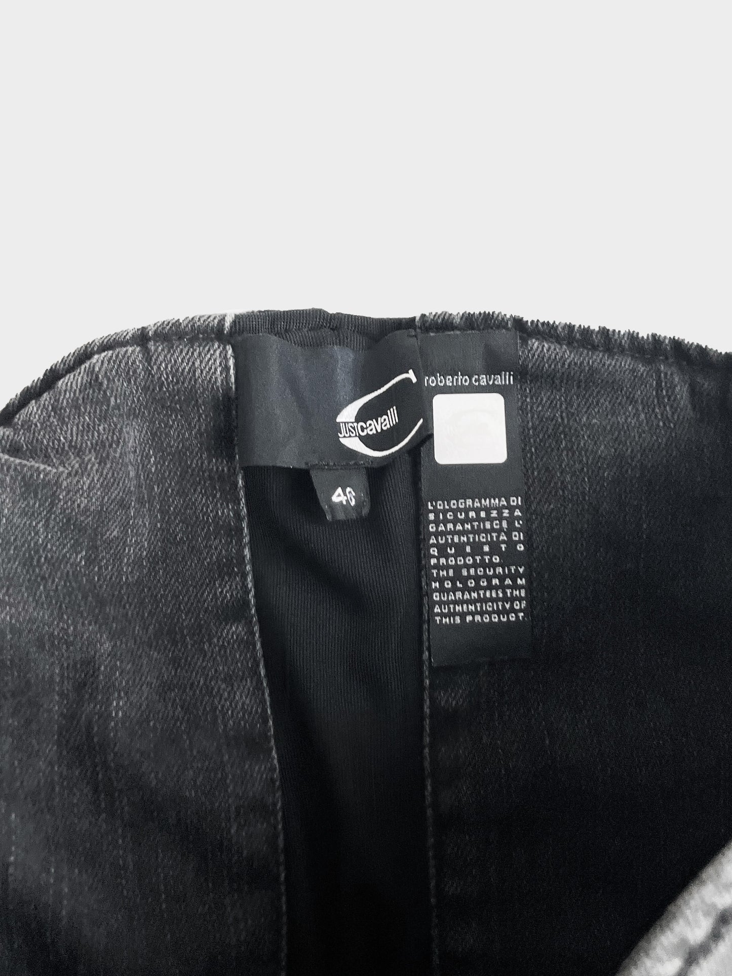 Roberto Cavalli Just Cavalli 2000s Grey Denim Bustier Dress