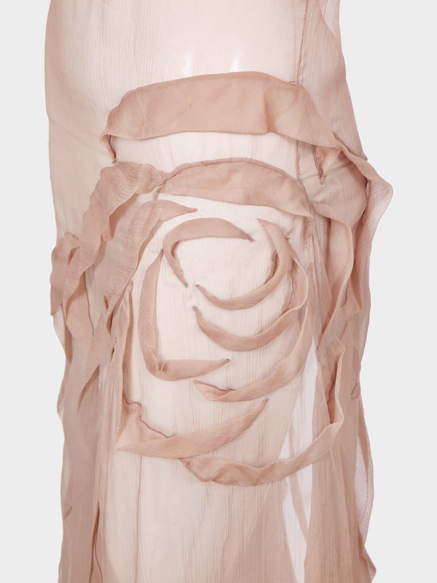 John Galliano FW 2008-2009 Beige 'Pleasuredome' Sheer Chiffon Dress