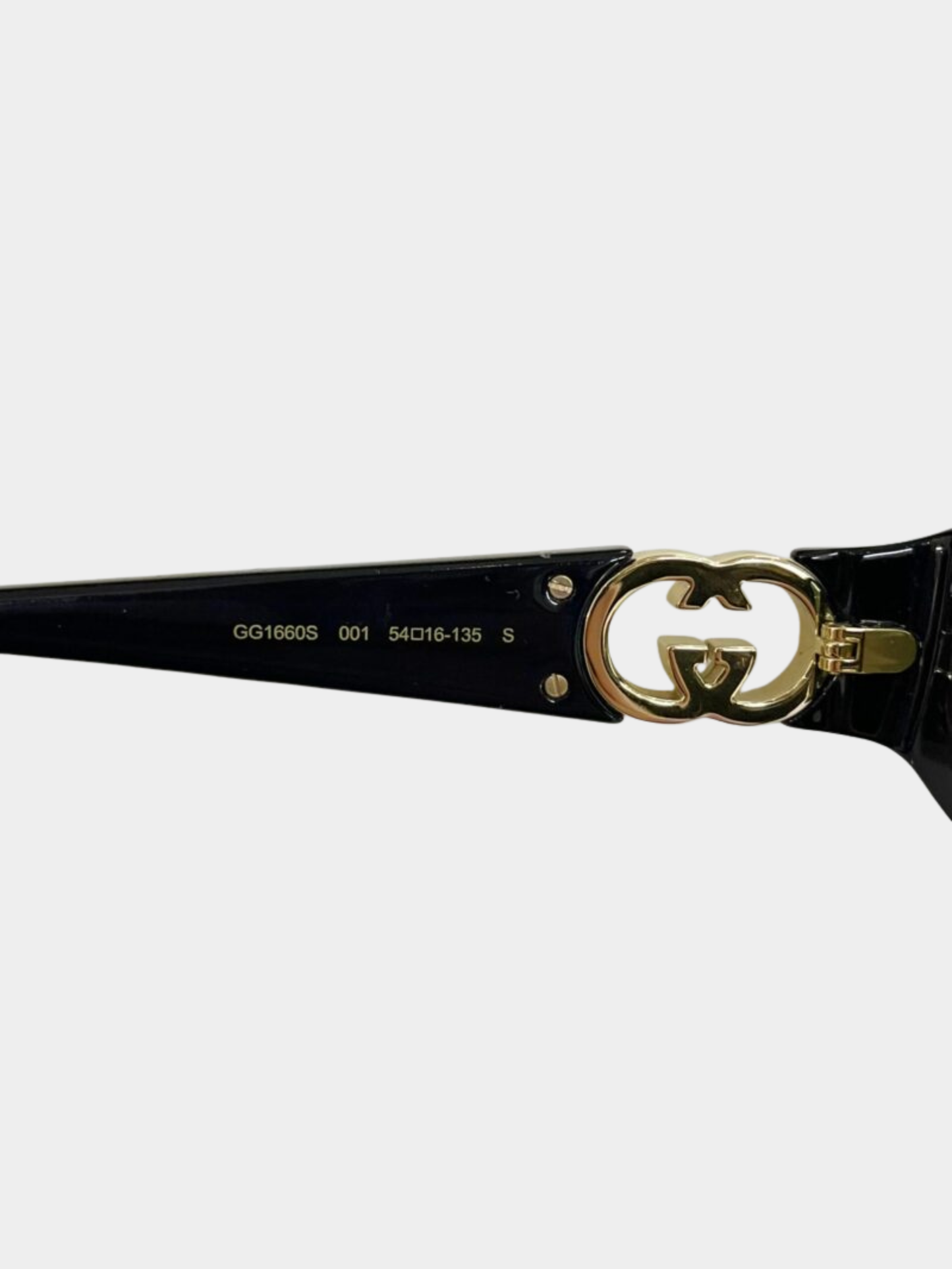 Gucci 2020s Black Acetate GG1660S Slim Logo Sunglasses