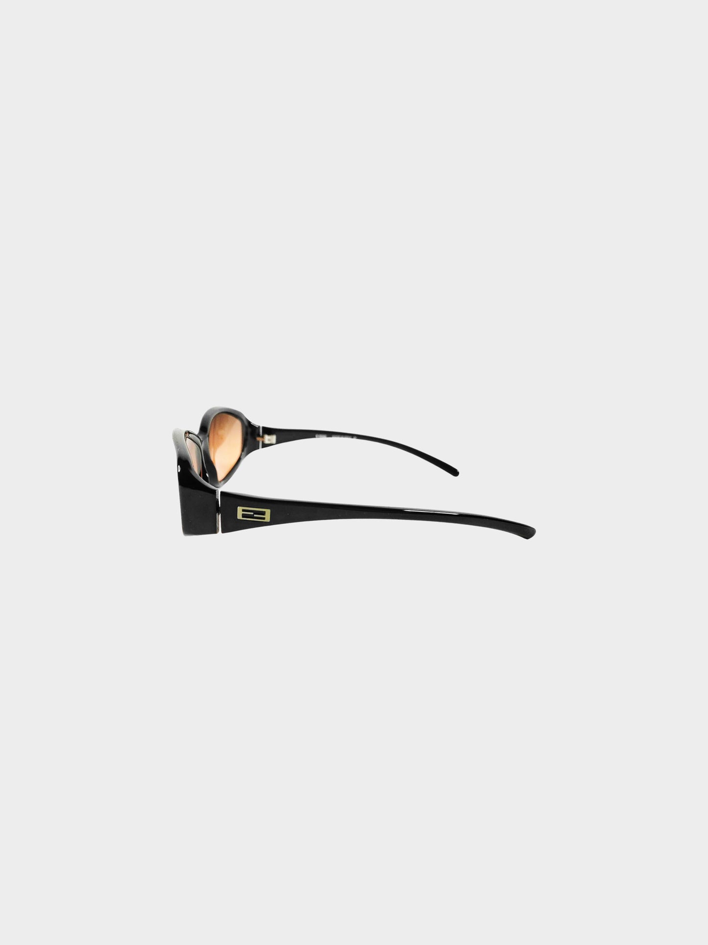 Fendi Early 2000s Black and Brown SL 7666 Sunglasses