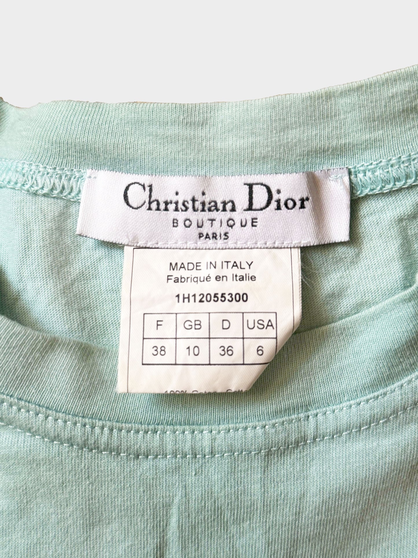 Christian Dior FW 2001 Blue and Yellow J'adore Dior Tank Top