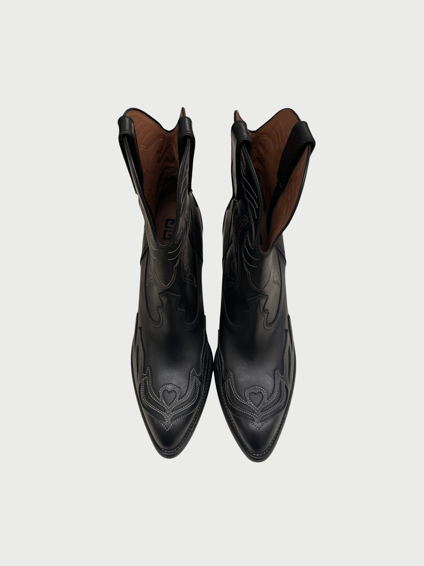 Givenchy 2020s Black Leather Cowgirl Boots