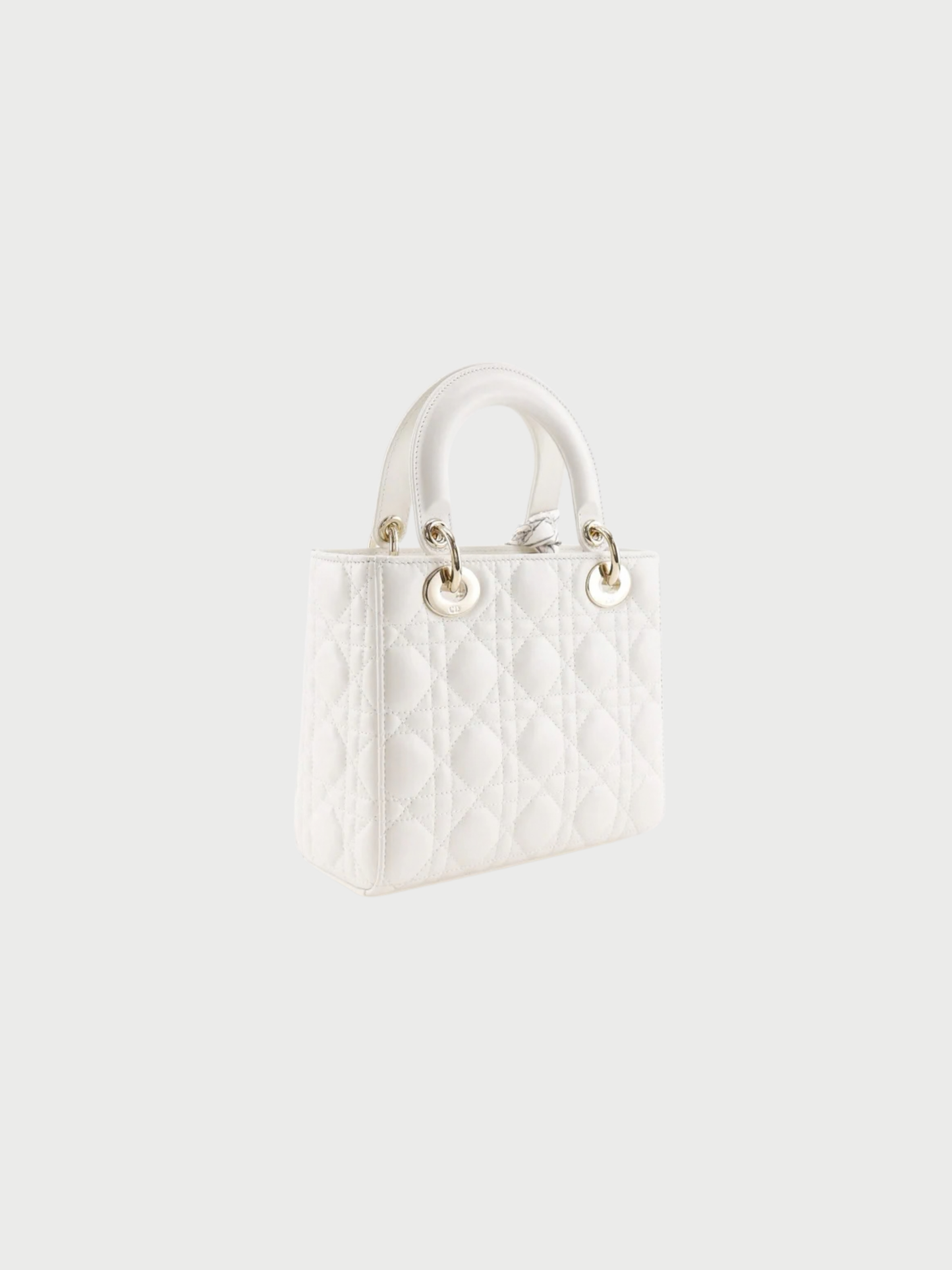 Christian Dior 2020s White Lambskin Lady Dior Small Bag