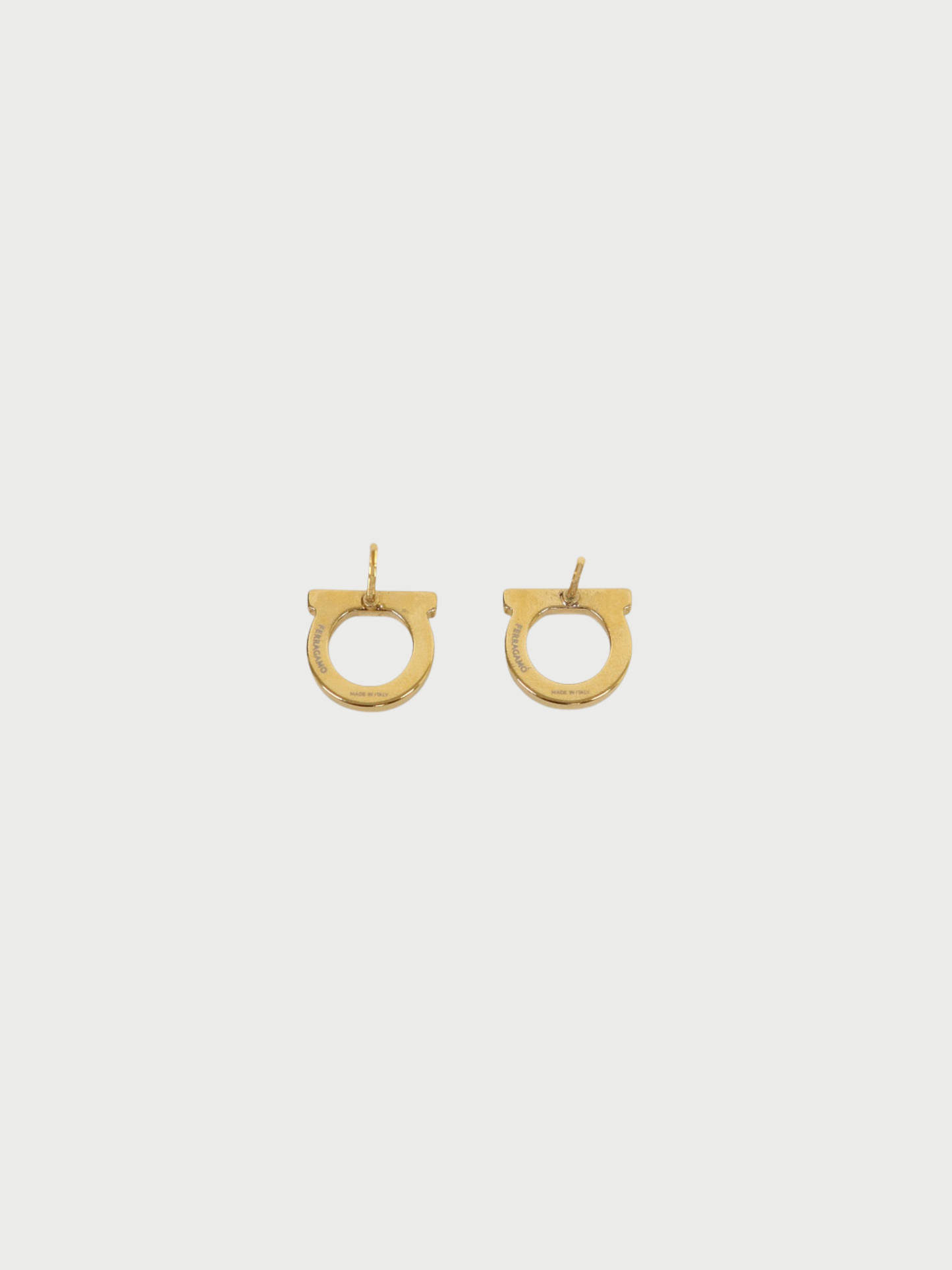 Salvatore Ferragamo 2000s Gold Plated Metal Rhinestone Gancini Earrings