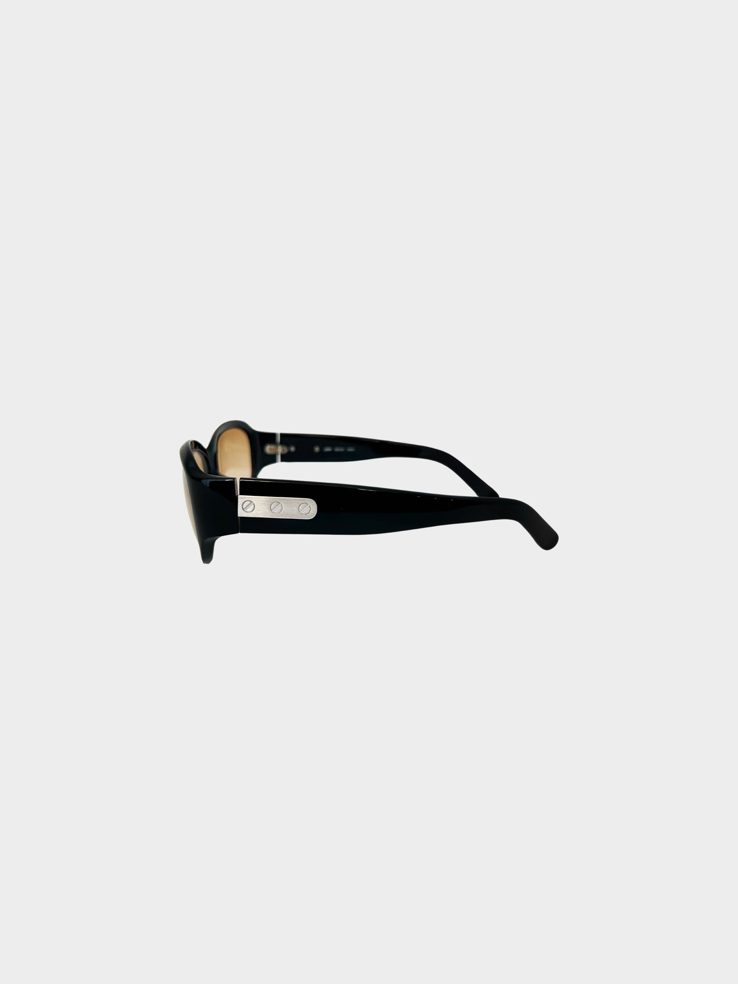 Jean Paul Gaultier 2000s Black and Brown Screw-detail Sunglasses