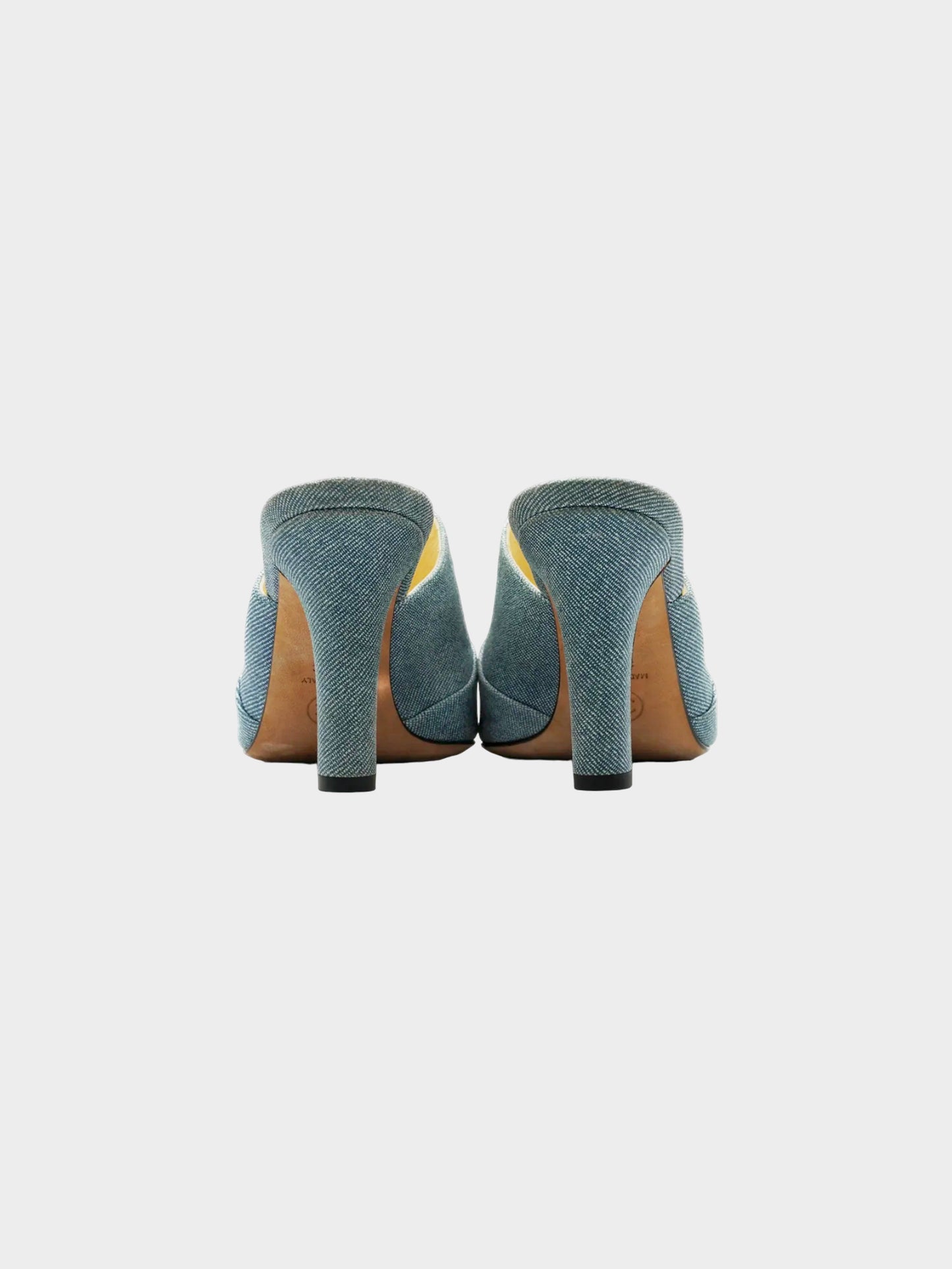 Chanel SS 2017 Denim Blue Canvas Heeled Mules