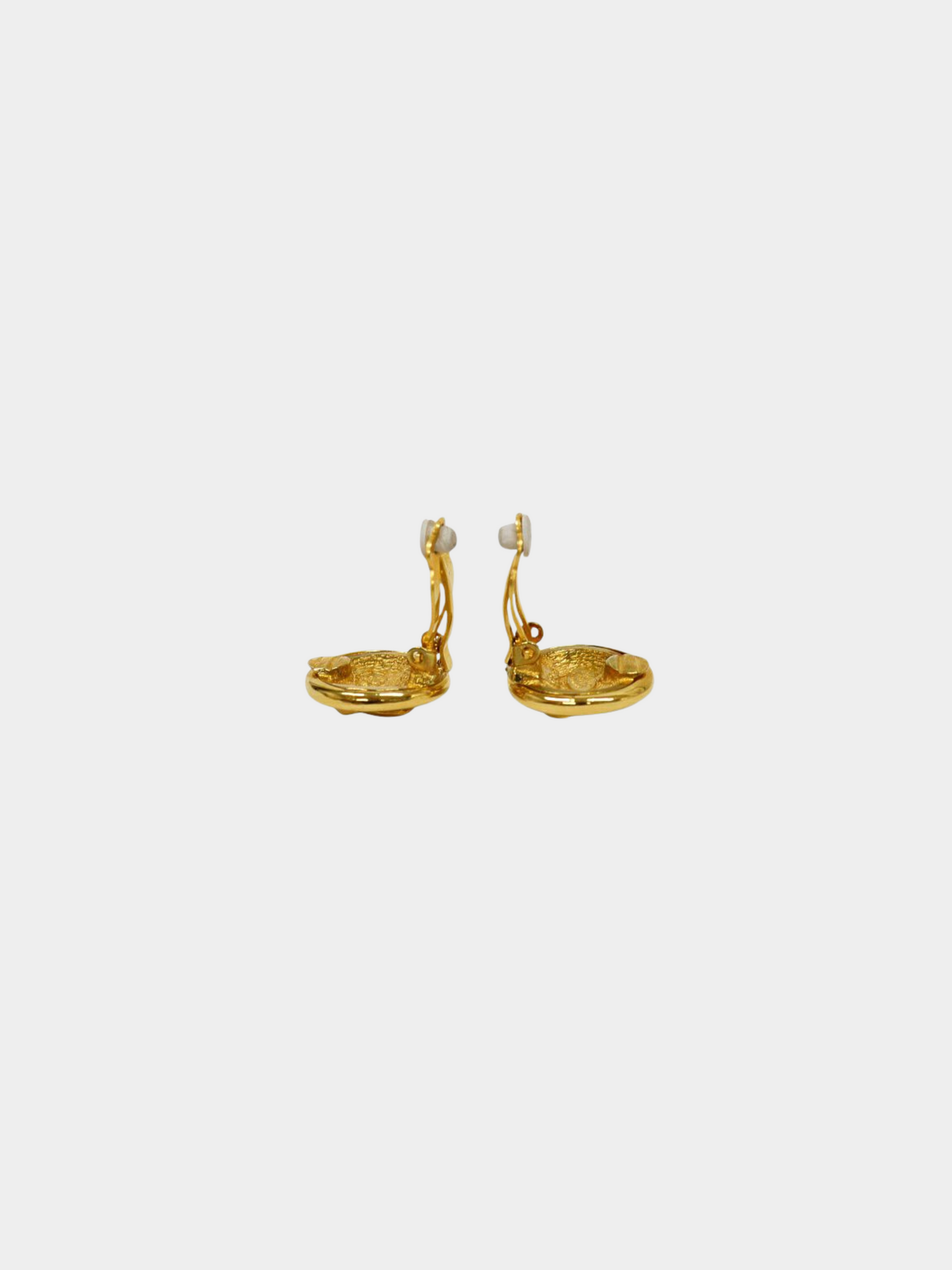 Chanel 1990s Gold Coco Round Earrings