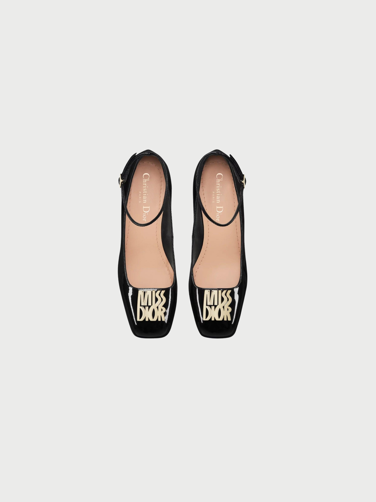 Christian Dior 2000s Black Patent Leather Miss Dior Peep Toe Heels