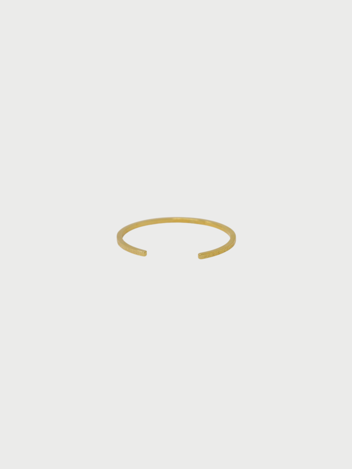 Celine 2019 Gold Plated Metal Thin Cuff Bangle