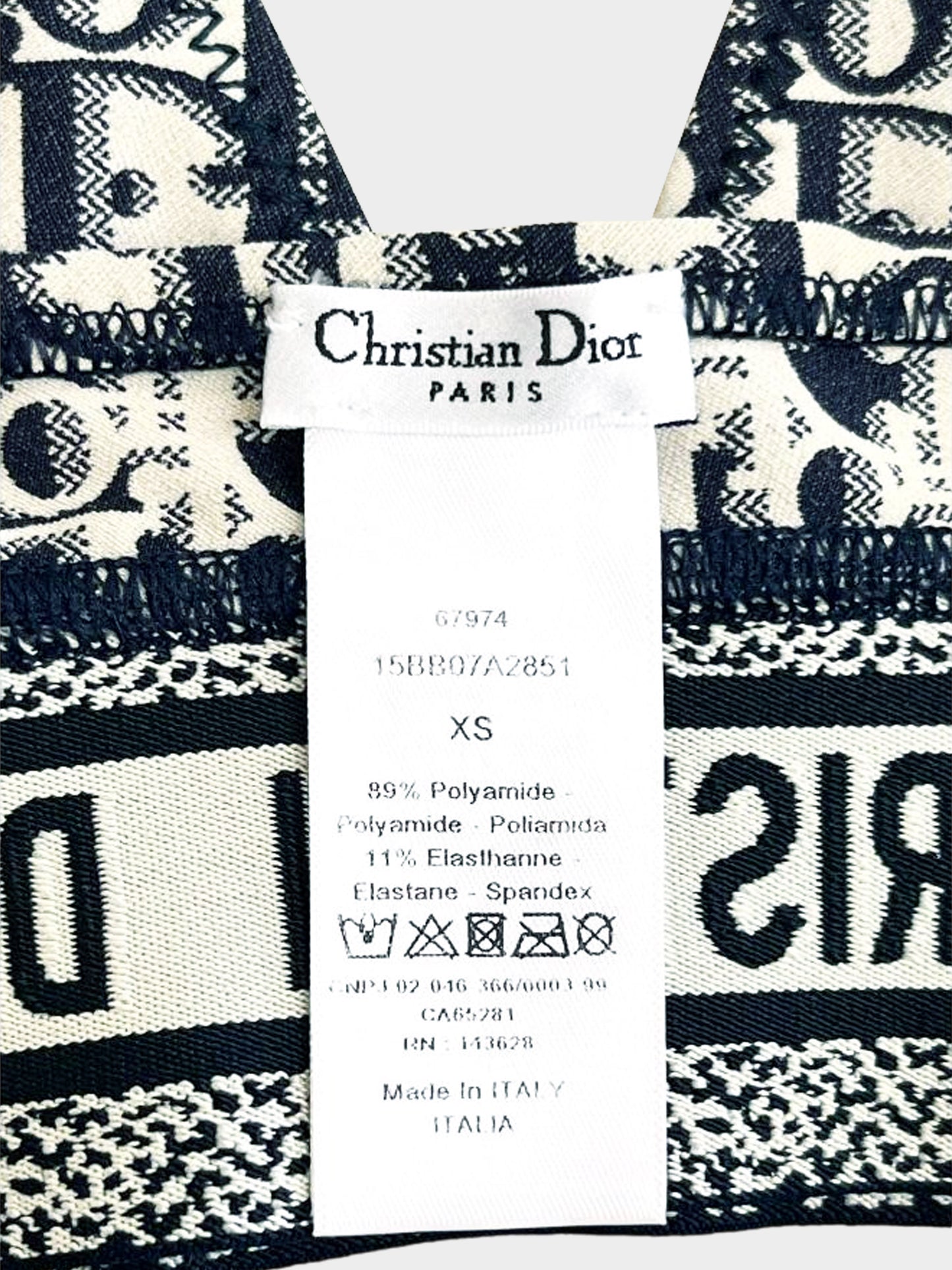 Christian Dior 2000s Navy Monogram Two-Piece Bikini