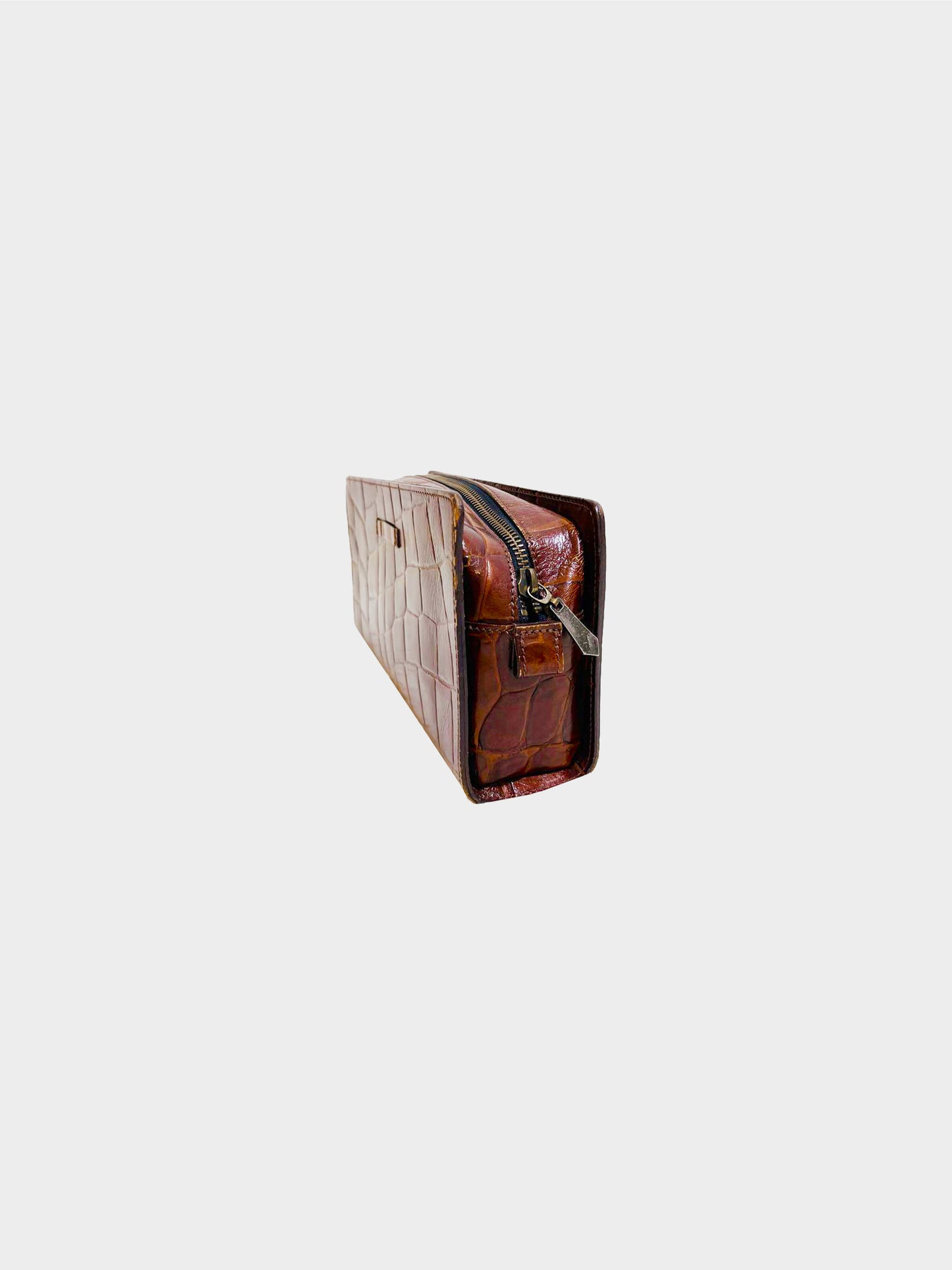 Jean Paul Gaultier 2000s Crocodile Embossed Clutch Bag