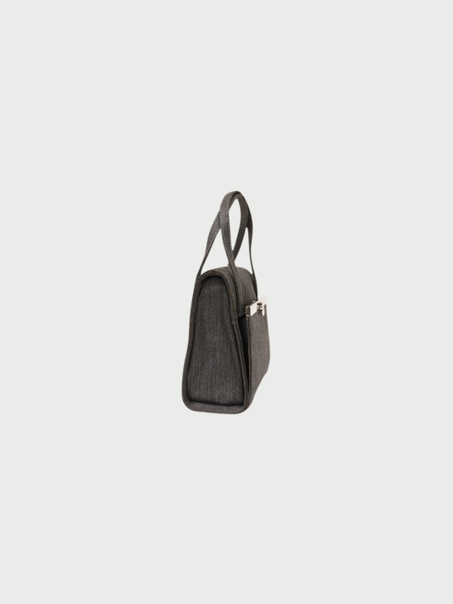 Salvatore Ferragamo 2000s Gray Nylon Gancini Mini Handbag