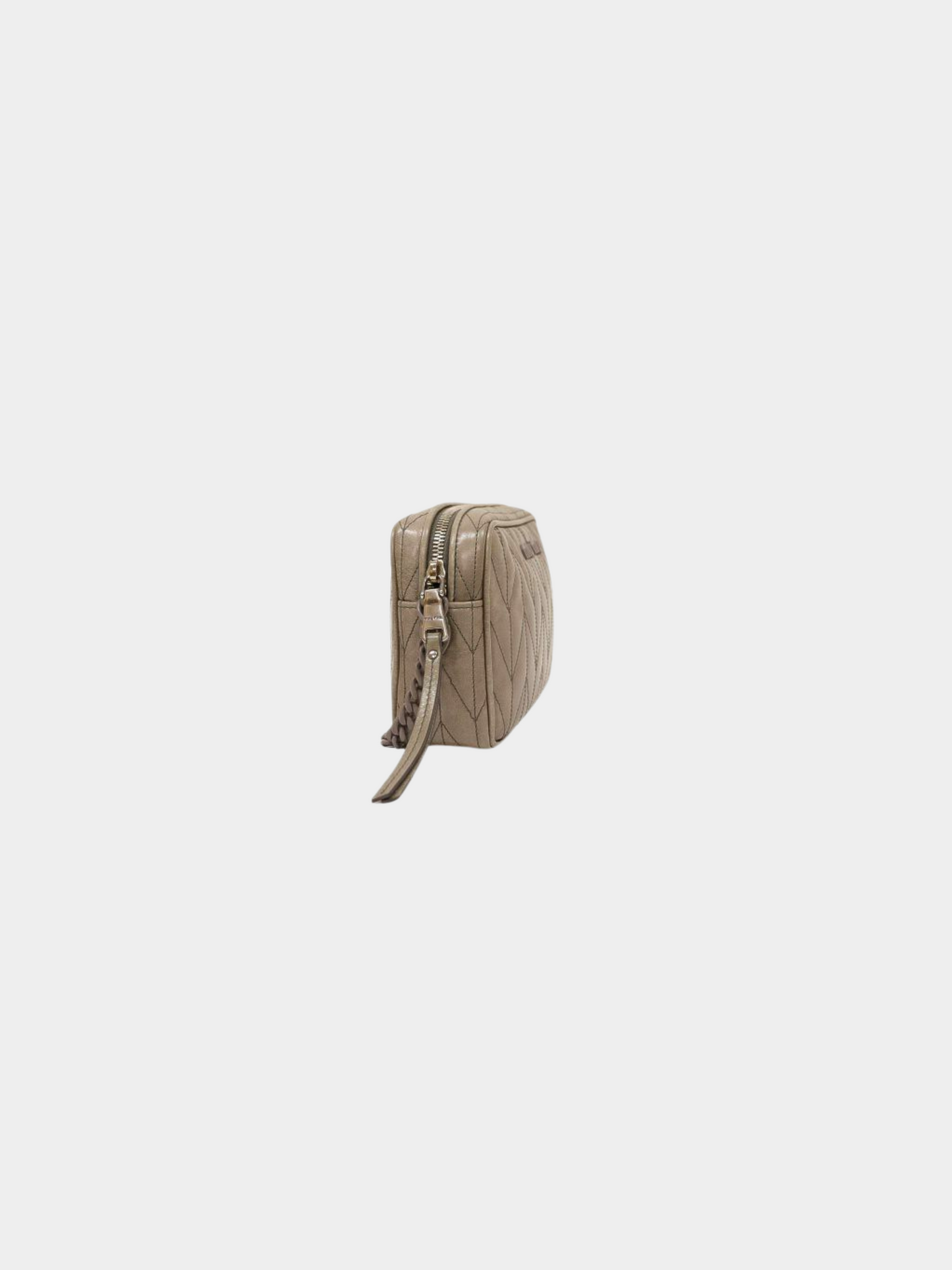 Miu Miu 2000s Grey Matelassé Leather Chain Shoulder Bag
