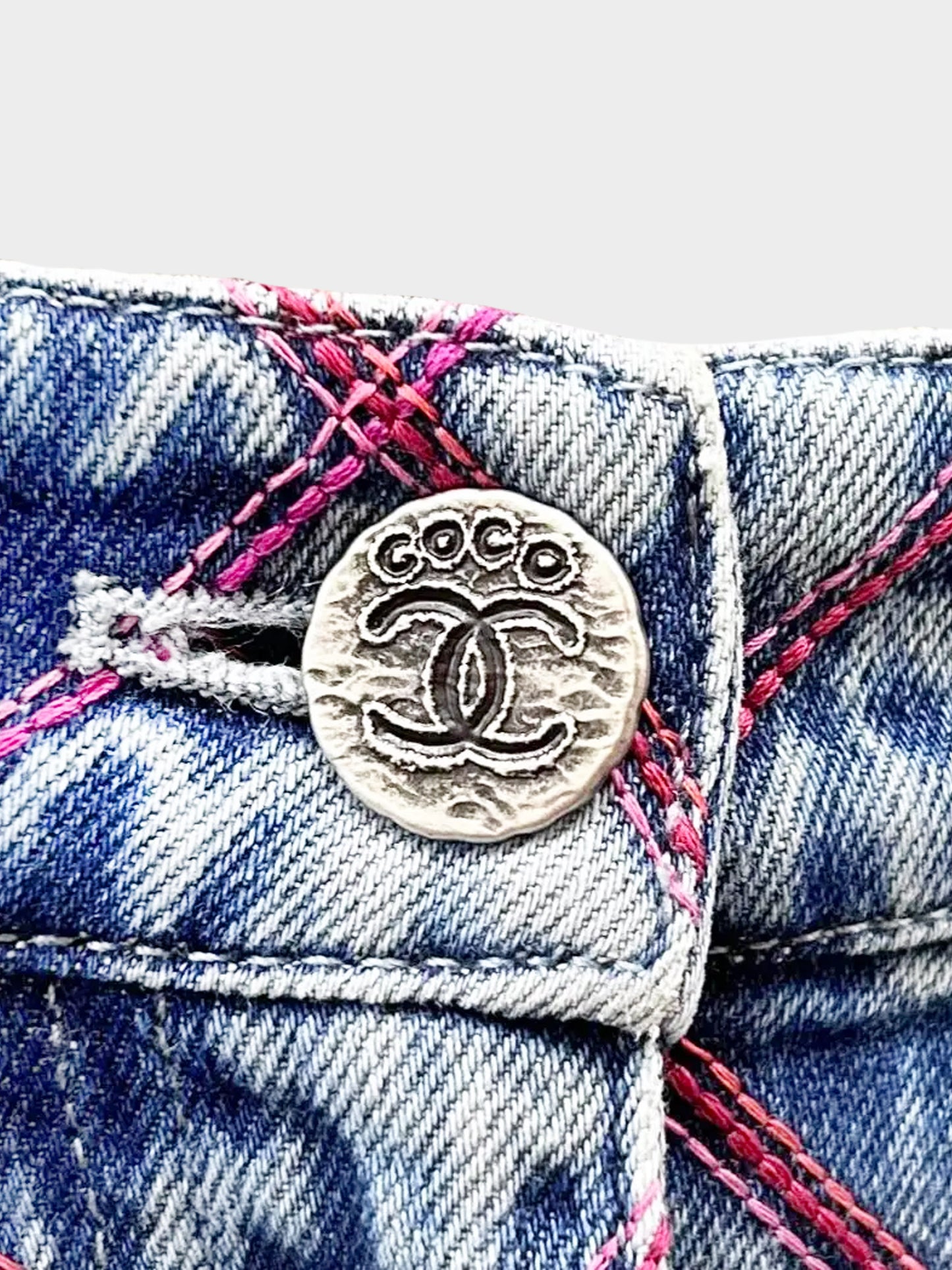 Chanel 2022 Coco Beach Quilted Denim Shorts