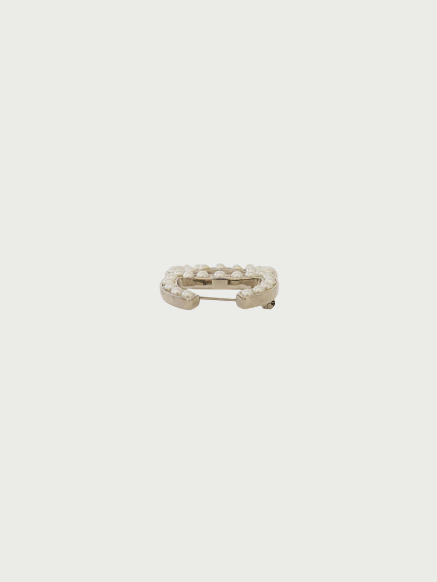 Chanel 2000s Silver Pearl COCO Brooch