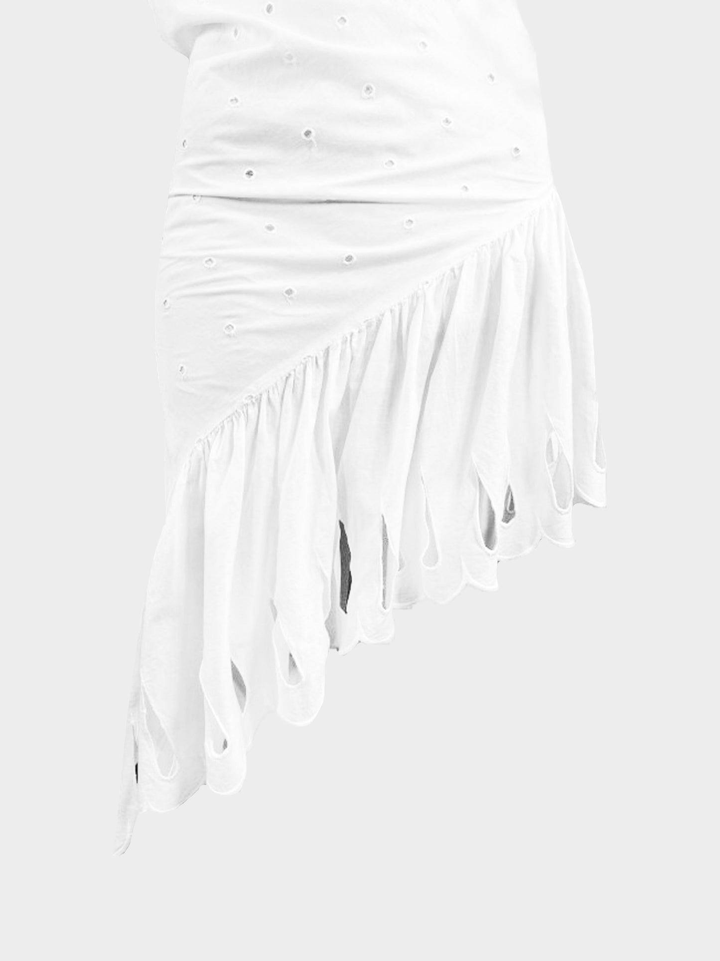 Vivienne Westwood Early 2000s Red Label White Dotted Asymmetrical Dress