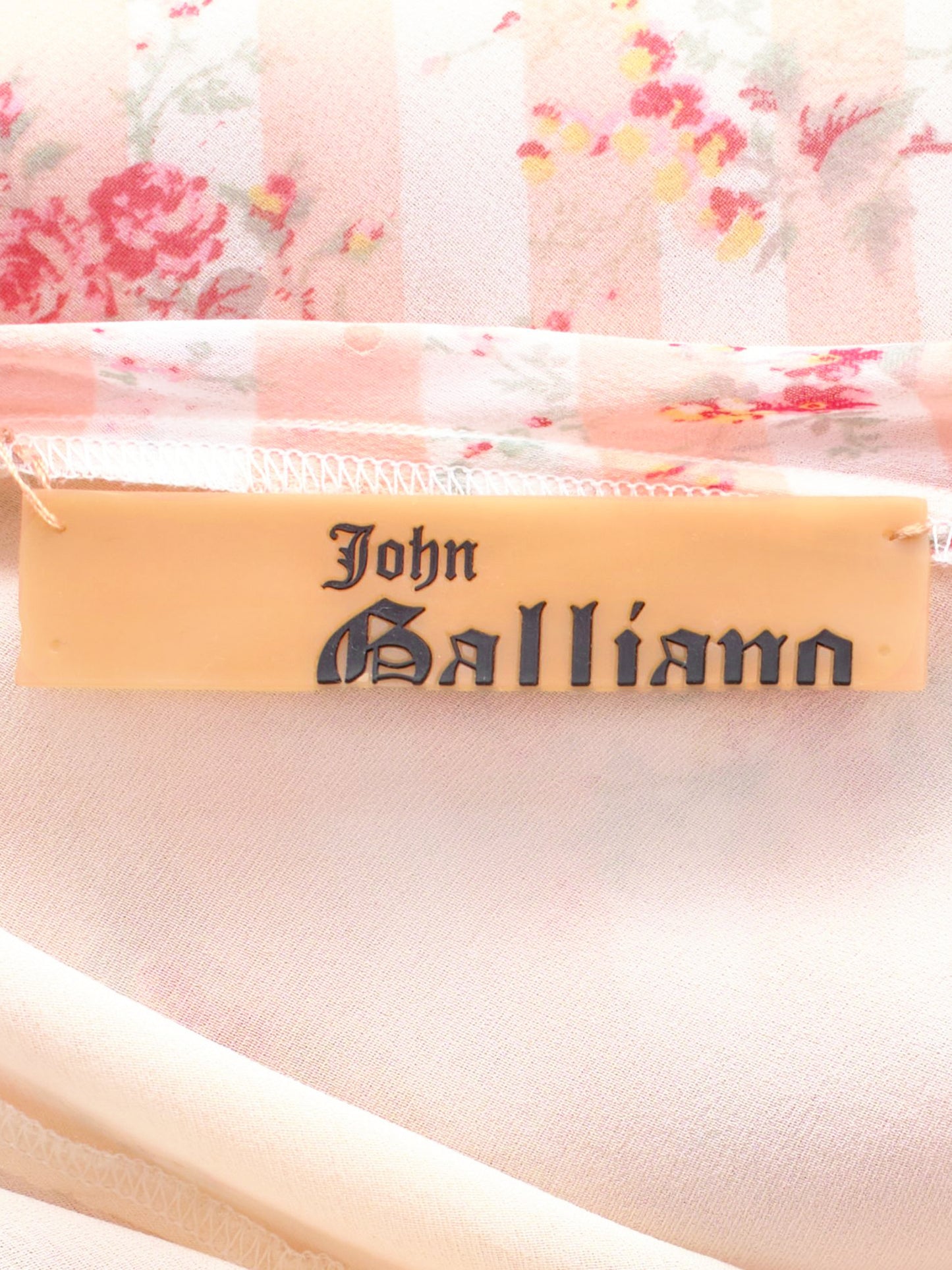 John Galliano FW 2001-2002 Multicolor Floral Print Chiffon Dress