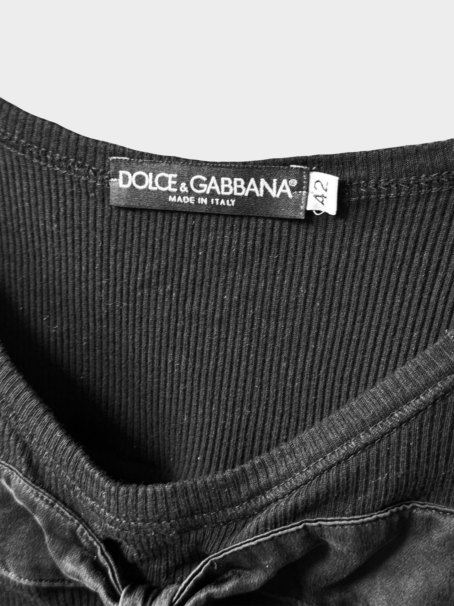 Dolce and Gabbana 2000s Black Bow Tank Top
