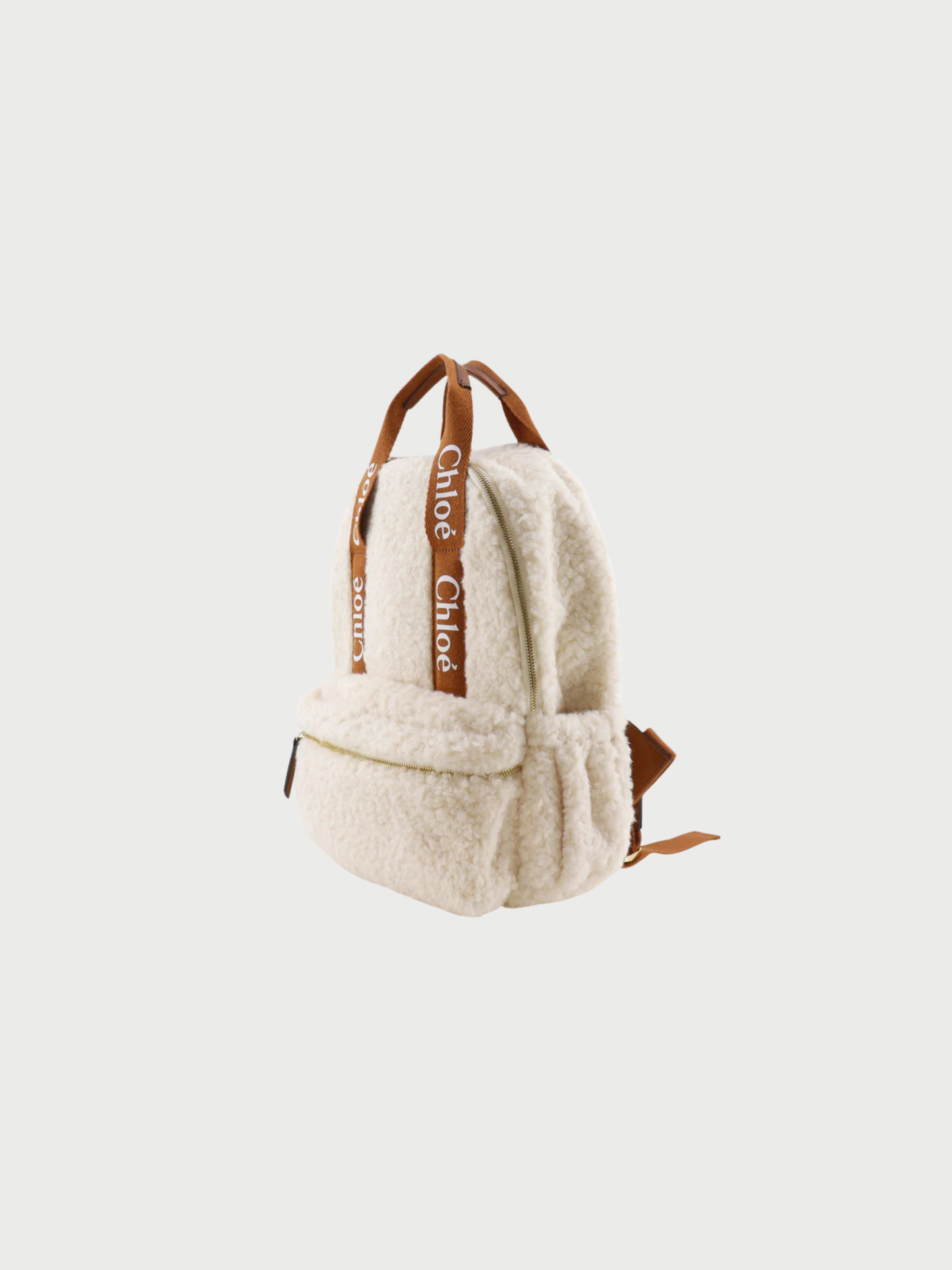 Chloé 2020s Off White Cotton Logo Boa Backpack