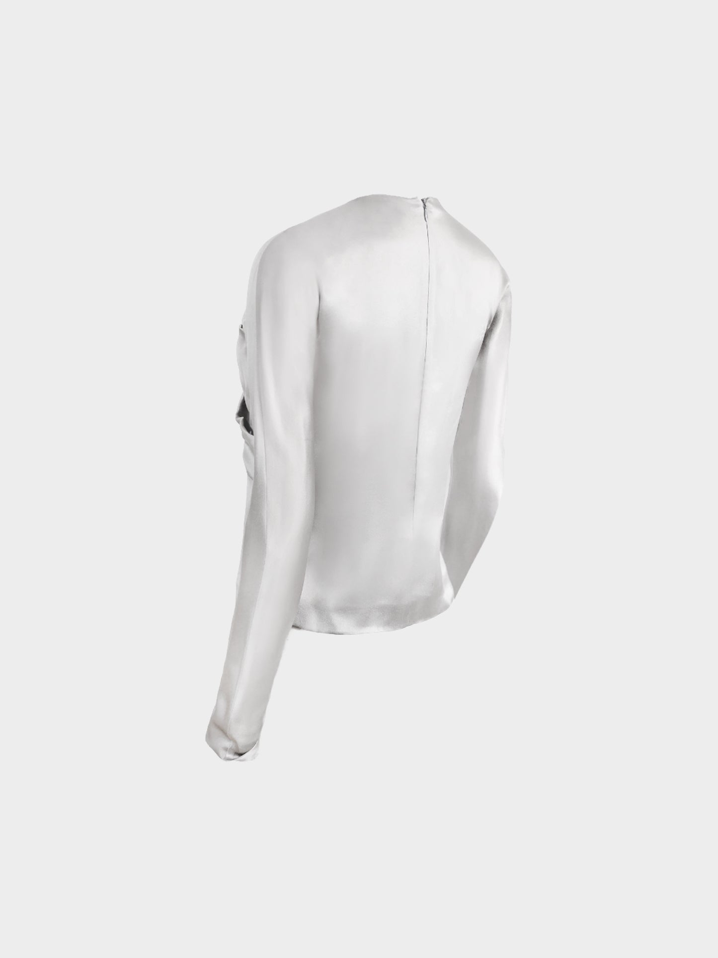Christian Dior FW 1997 Metallic Grey Silk Blouse