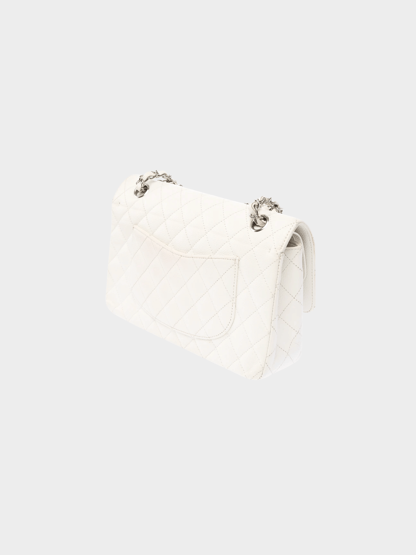 Chanel 2008 White Caviar Leather Medium Double Flap Bag