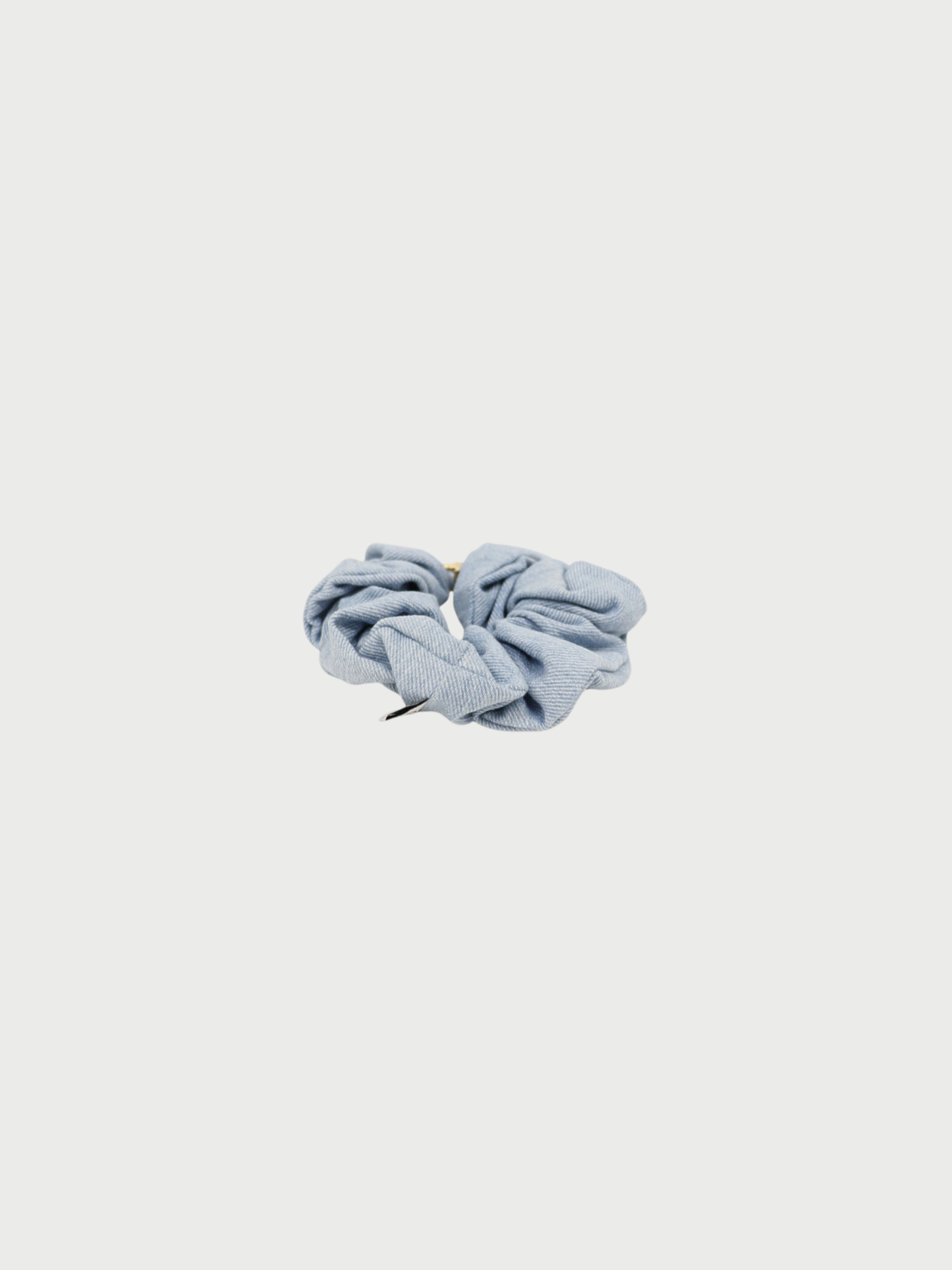 Celine 2020s Blue Cotton Triomphe Denim Scrunchie