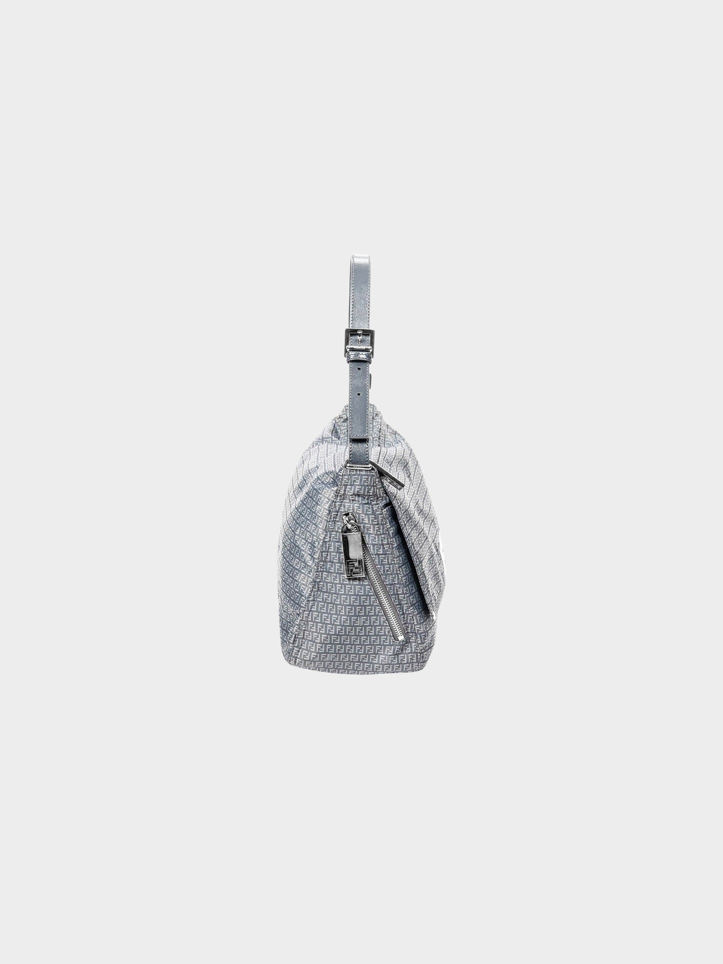 Fendi 2010s Grey Micro Zucchino Mamma Forever Baguette