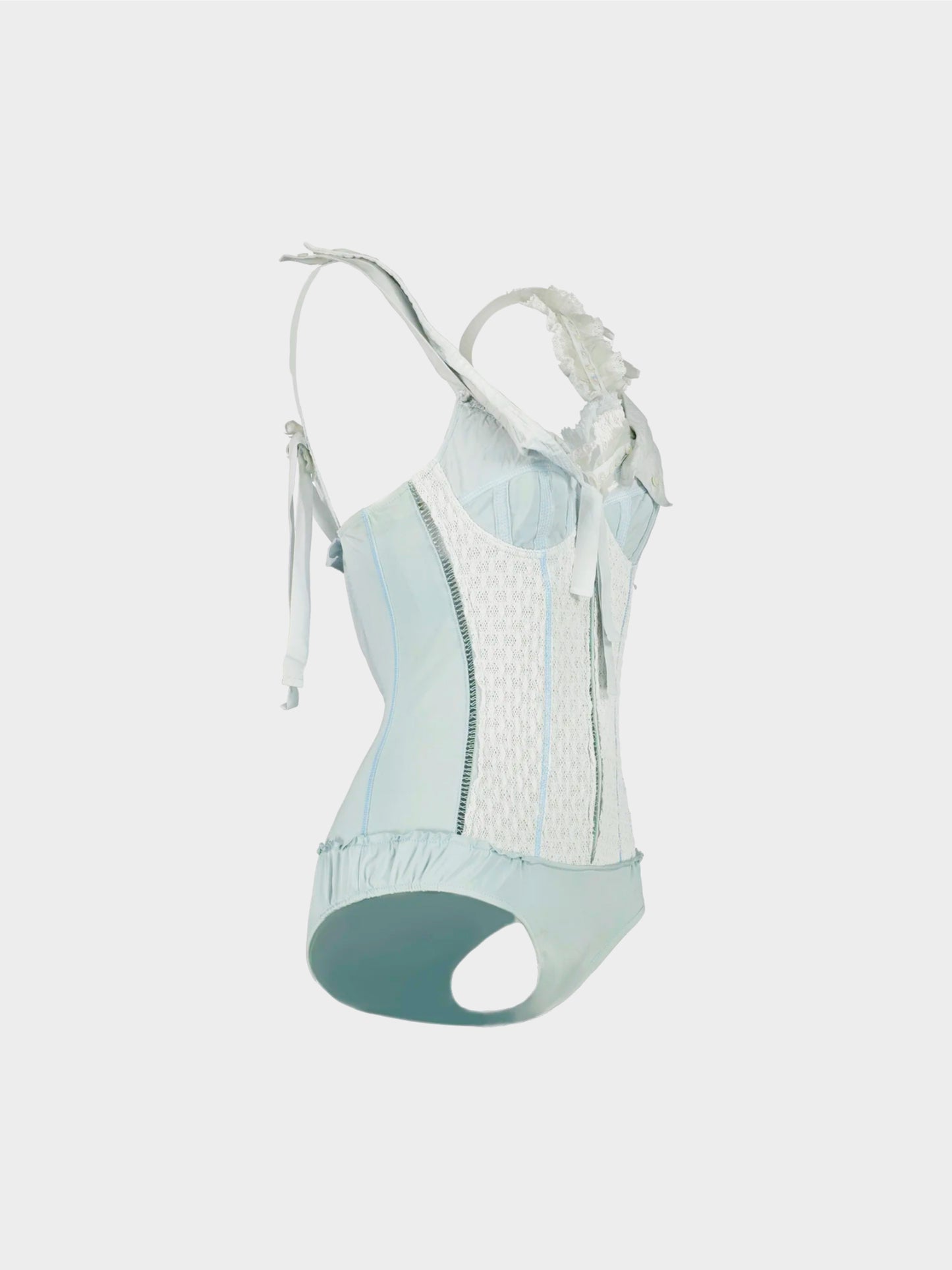 Louis Vuitton by Marc Jacobs SS 2007 Pale Blue Cotton-Draped Bodysuit