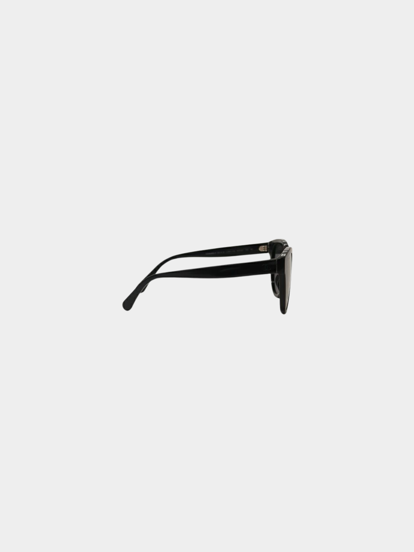 Chanel 2000s Black Plastic Logo Sunglasses
