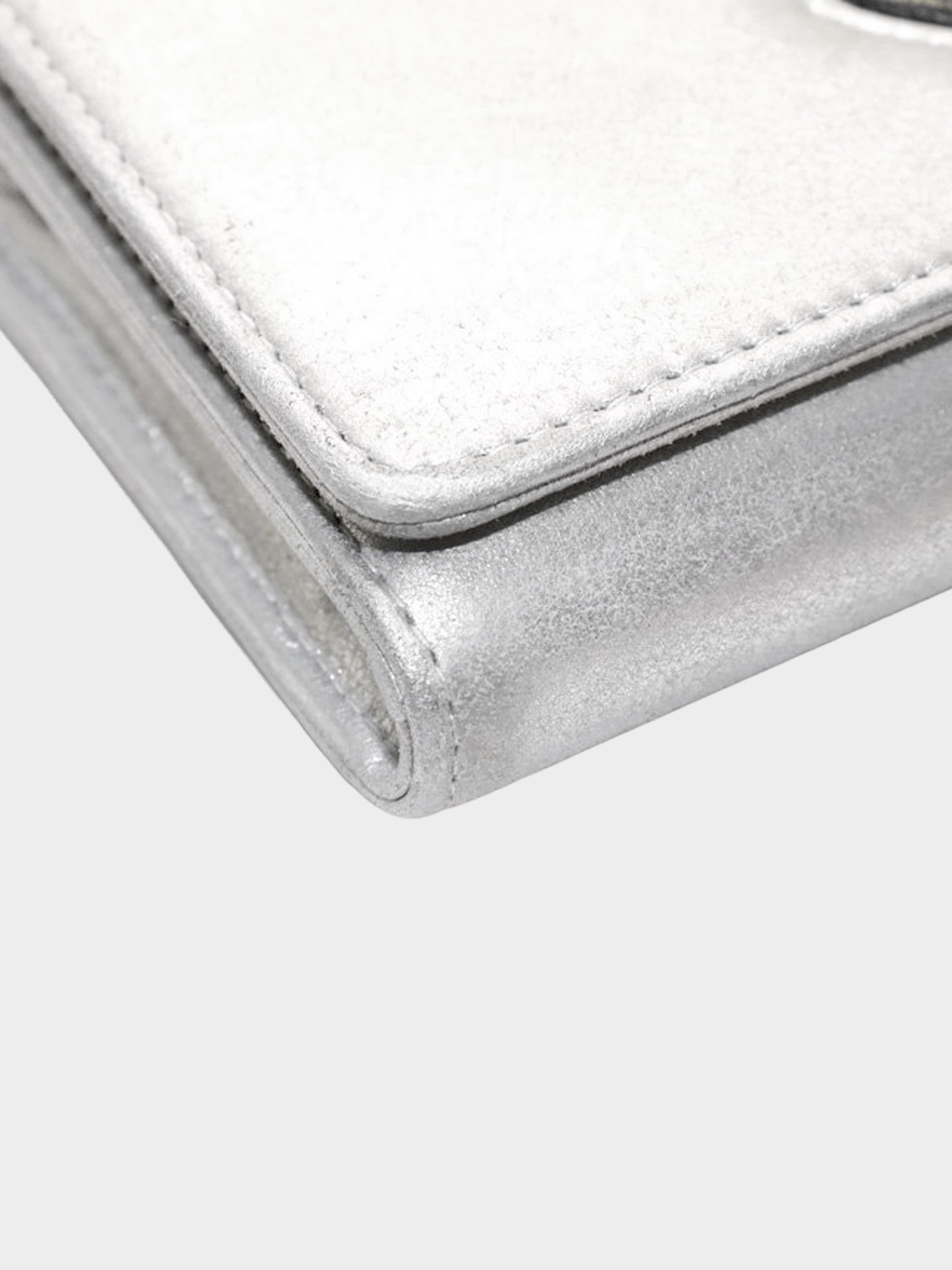 Chanel 2016 Rare Metallic Silver Calfskin Wallet