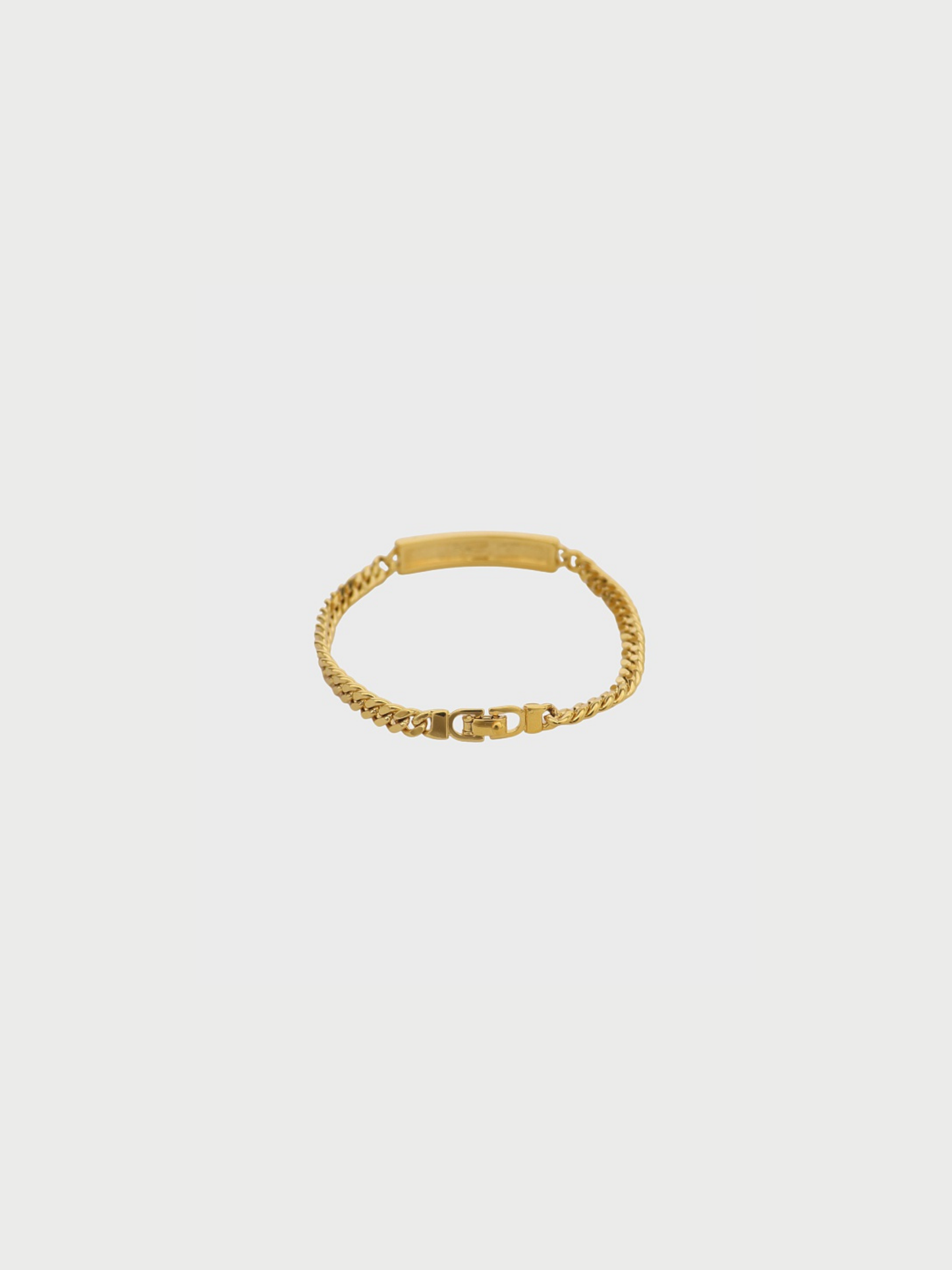 Christian Dior 2000s Gold Plated Metal Logo Plate Chain Bracelet