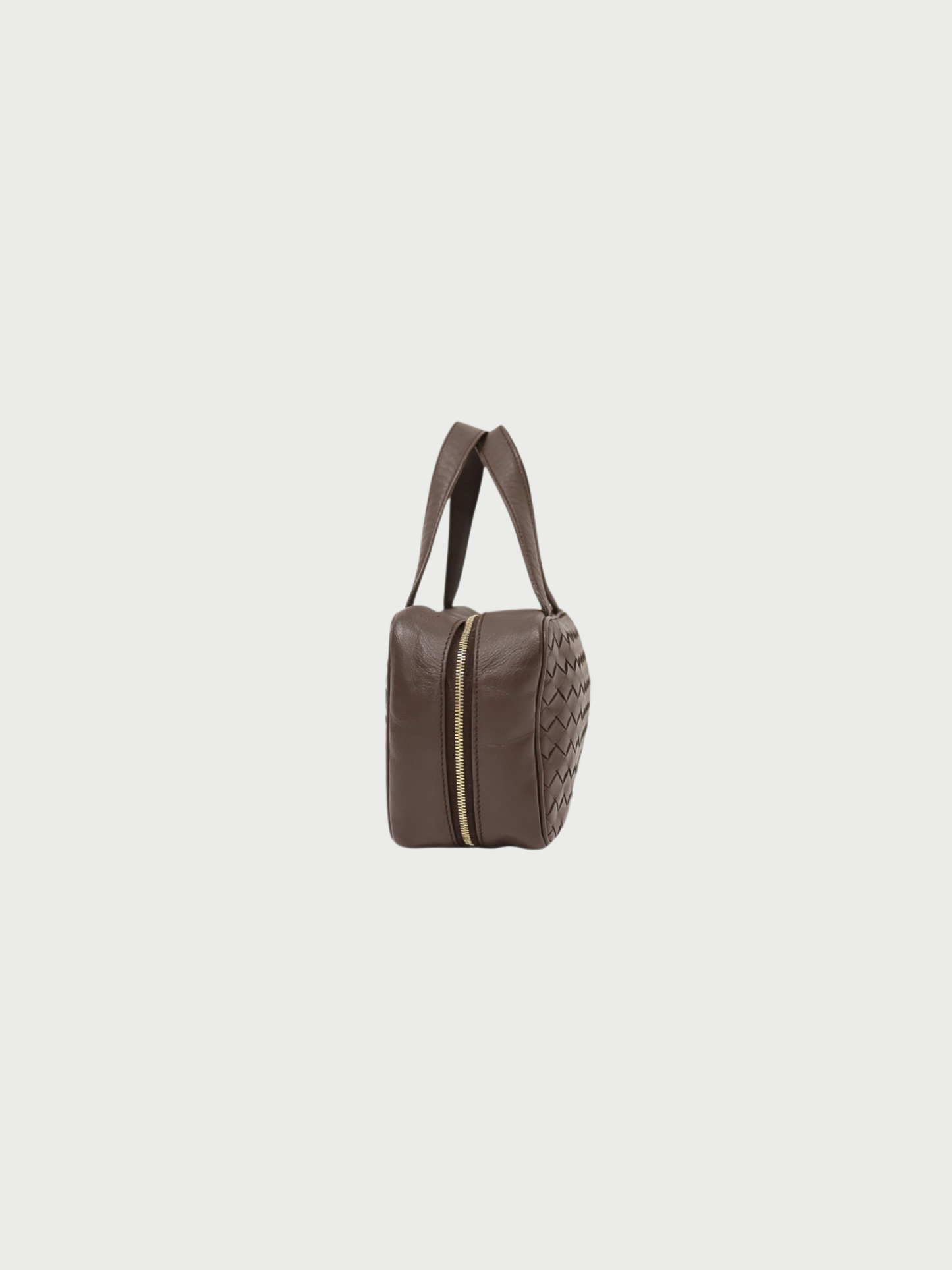 Bottega Veneta 2000s Brown Intrecciato Leather Handbag