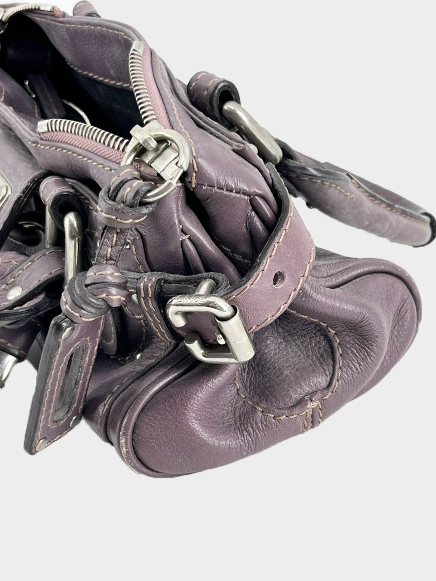 Chloe 2000s Purple Leather Paddington Bag