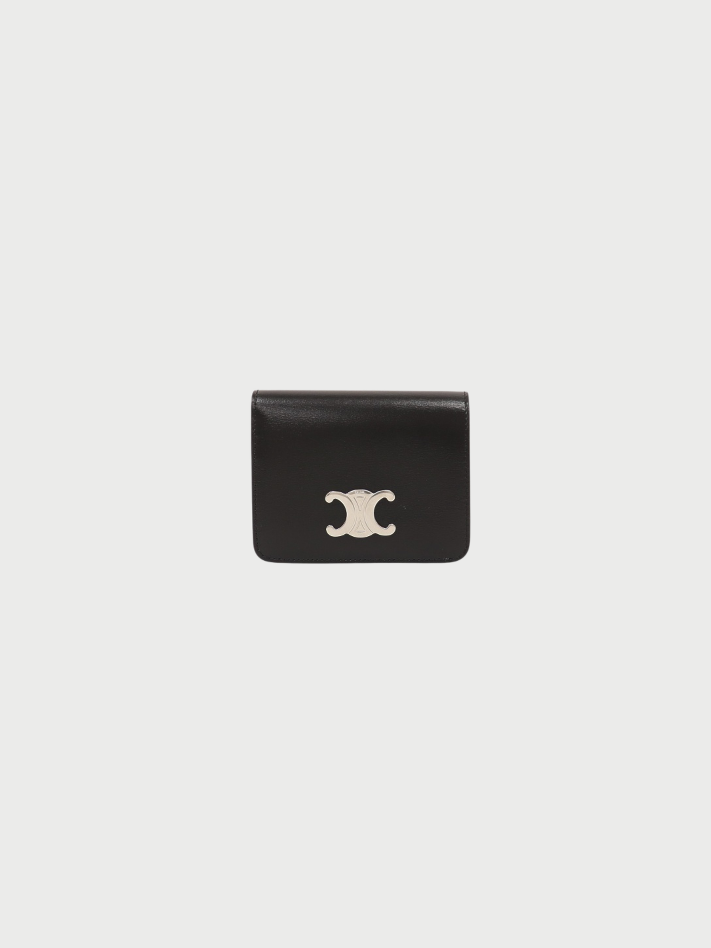 Celine 2020s Black Leather Compact Wallet