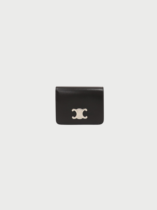Celine 2020s Black Leather Compact Wallet