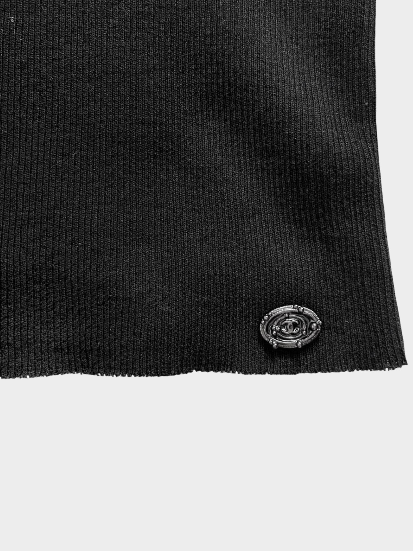 Chanel SS 2009 Black Ribbon Short Sleeve Knit Top