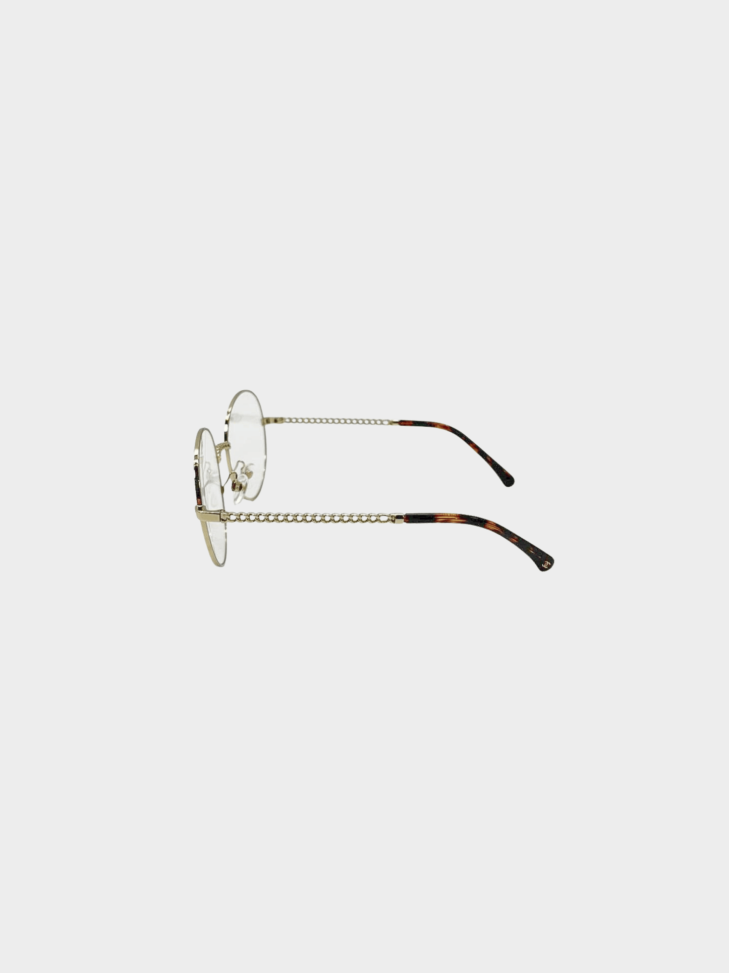 Chanel 2020s Gold Round Metal Strap Eyeglasses