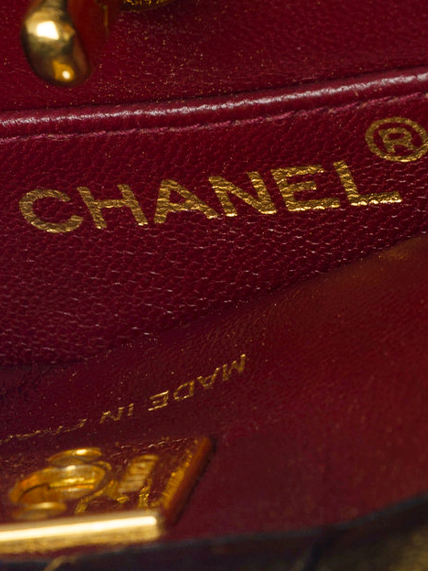 Chanel 1991 Black Diamond Quilted Satin and Leather Bag