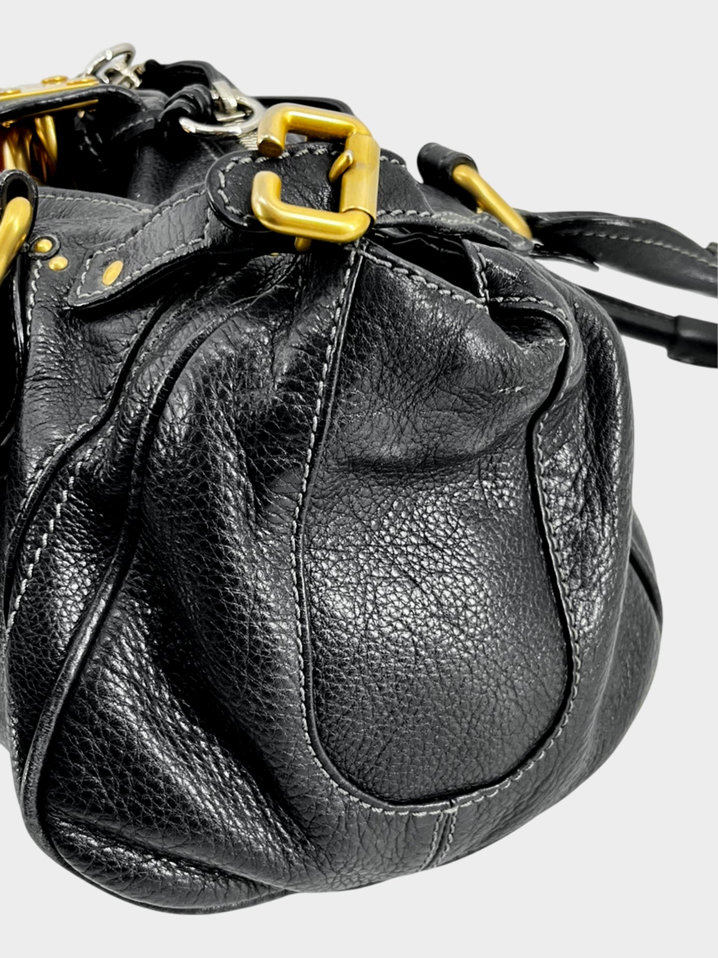 Chloe 2000s Black Leather Paddington Bag