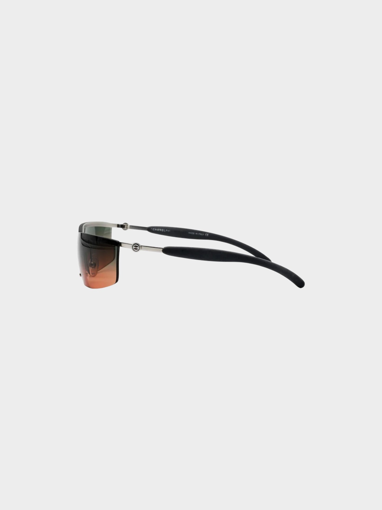 Chanel by Karl Lagerfeld 2000s Brown and Grey Rimless Sunglasses