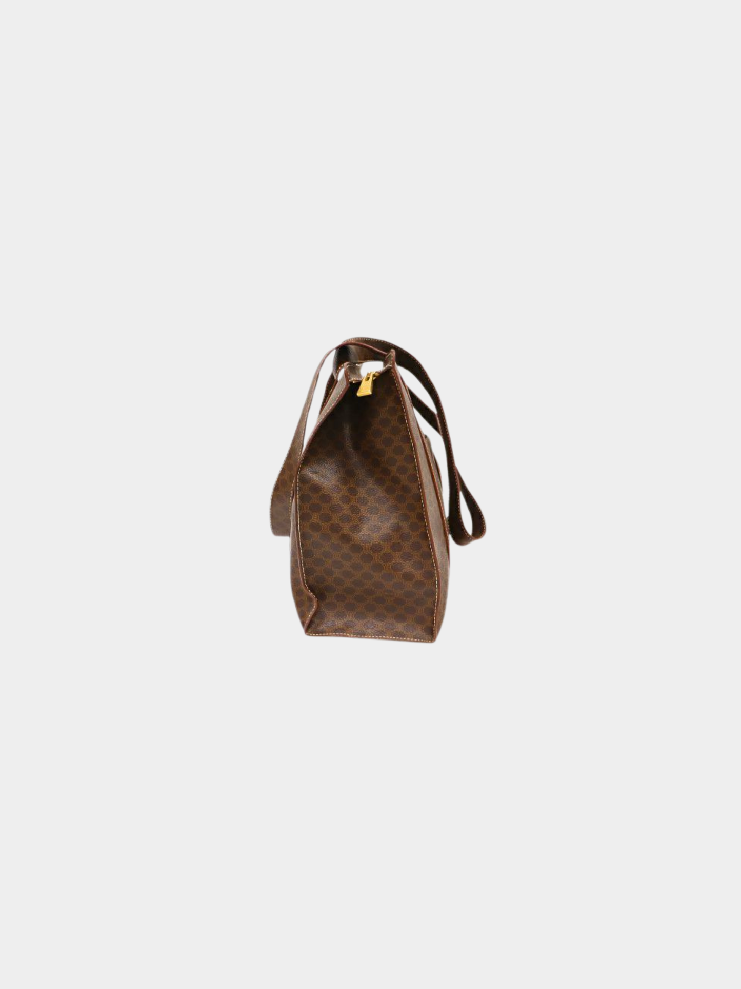 Celine 2000s Brown Macadam Blazon PVC Tote Bag