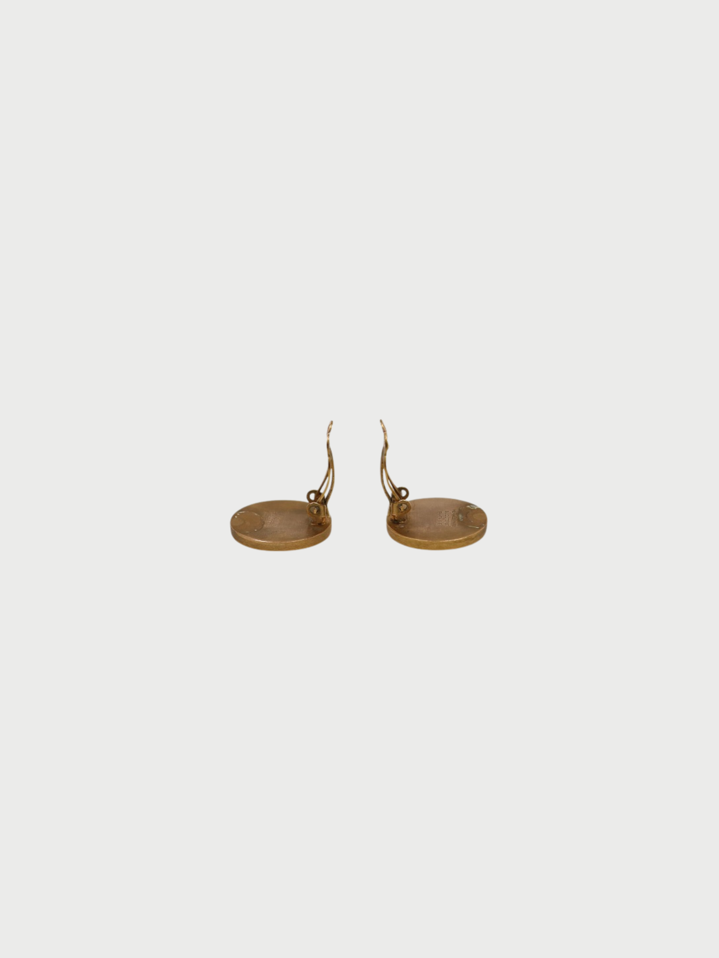 Hermès 2000s Gold Plated Metal Shell Sellier Earrings