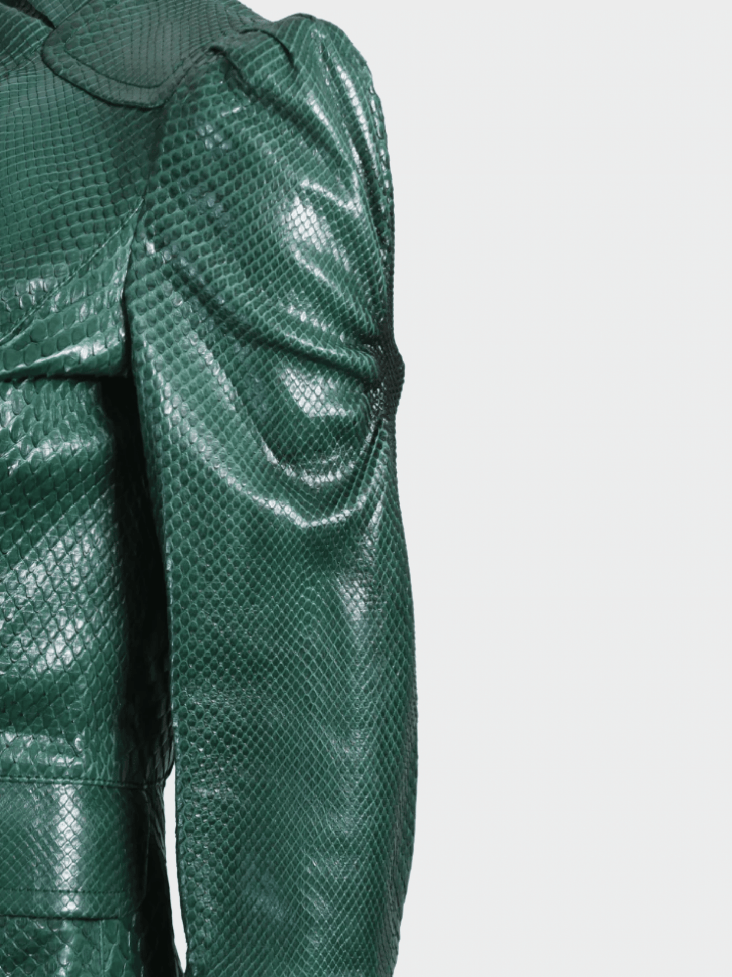 Gucci SS 2006 Runway Green Python Structured Jacket
